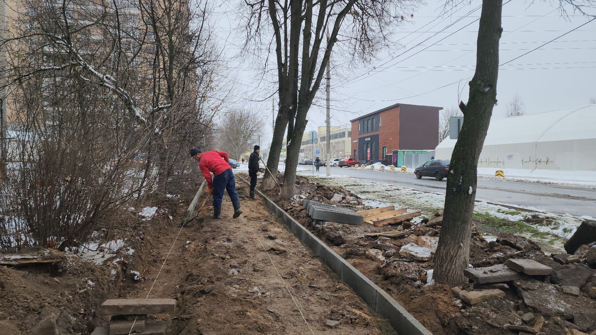 тротуар, Установка бордюров, ремонт дорог, Лобня, вертикалки,