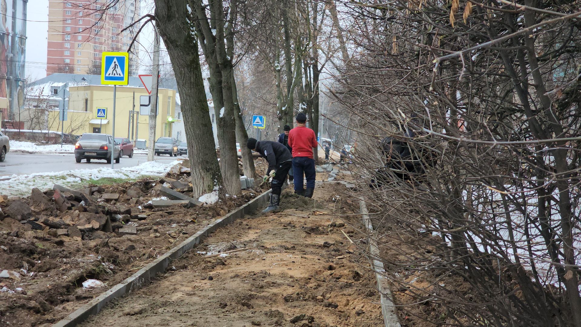 тротуар, Установка бордюров, ремонт дорог, Лобня, вертикалки,