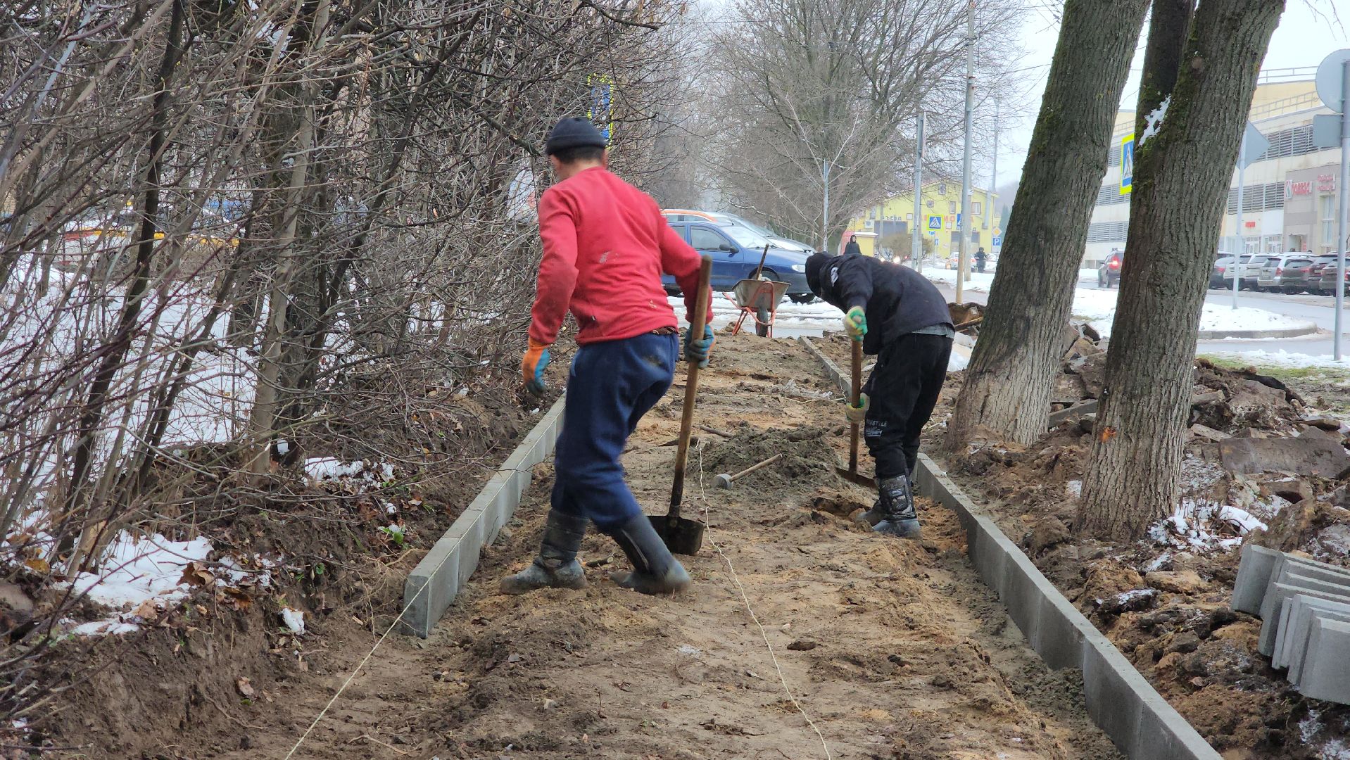 тротуар, Установка бордюров, ремонт дорог, Лобня, вертикалки,