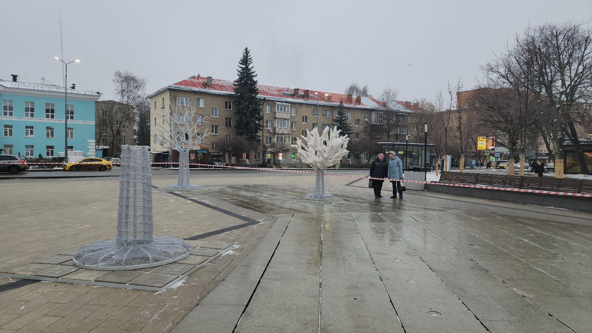 вертикалки, пушкино, инсталляции, украшение города к новому году, площадь, светодиодная композиция, светодиоды, деревья,