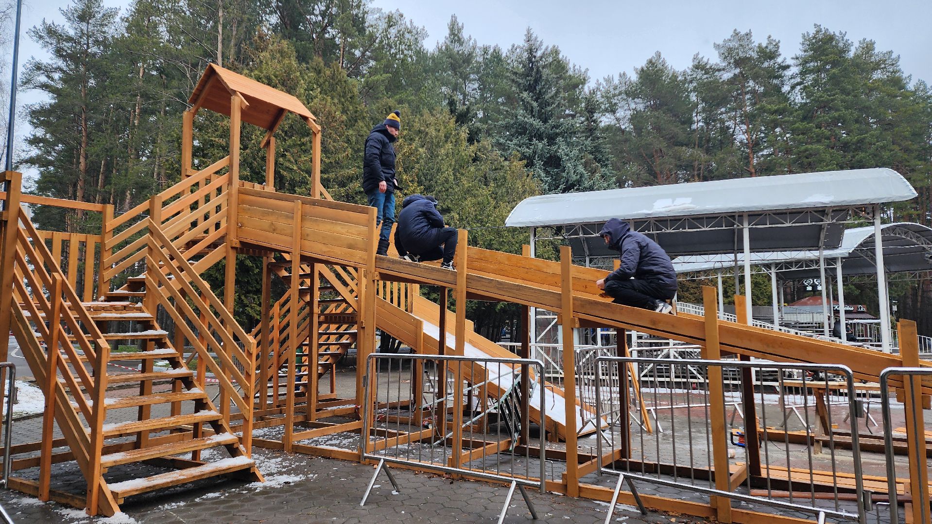 подмосковье, Домодедово, Деревянная горка, парк Елочки, зима в подмосковье, Зима, Зимние забавы, вертикалки,
