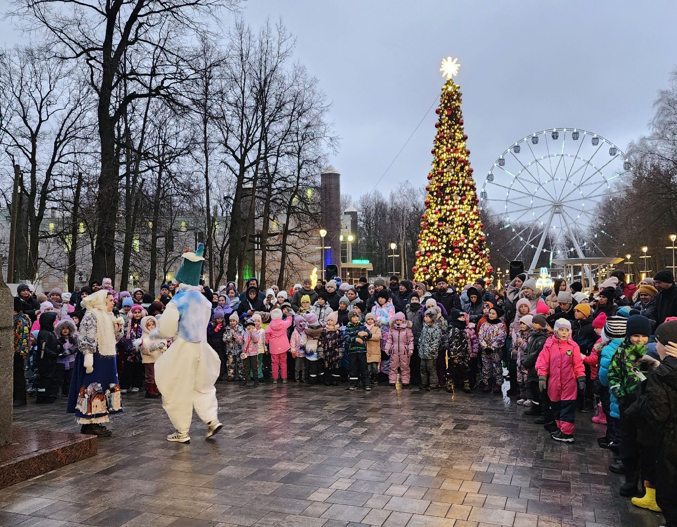 Химки, Вертикалки, зима в парках, зима в подмосковье, Уличный спектакль,