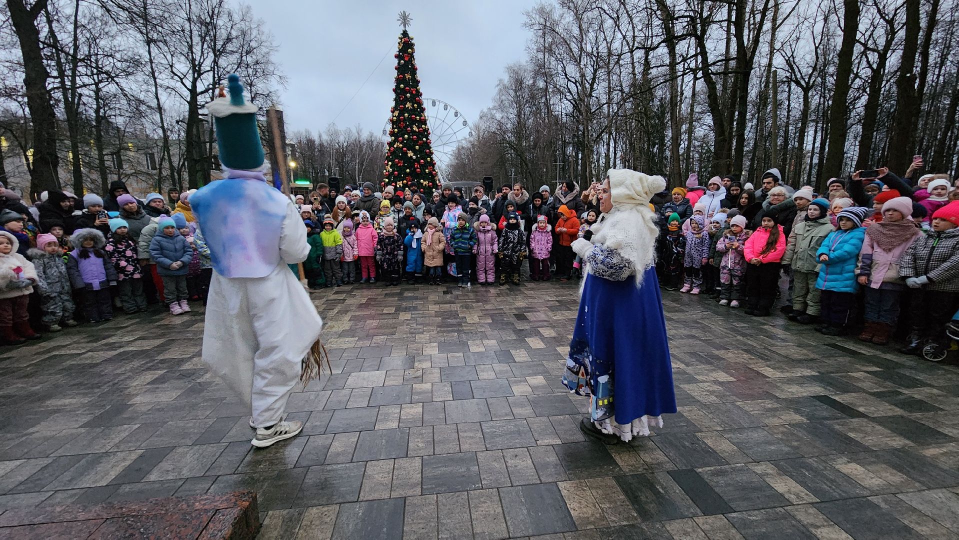 Химки, Вертикалки, зима в парках, зима в подмосковье, Уличный спектакль,