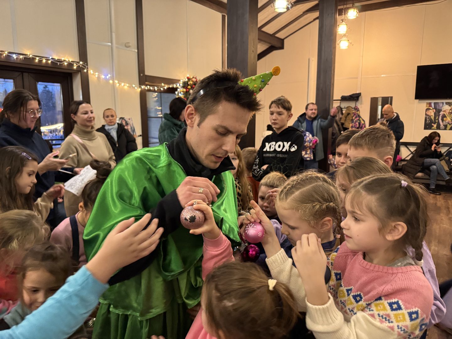 Одинцовский парк, зима в подмосковье, открытие сезона, Вертикалка, дед мороз и снегурочка,