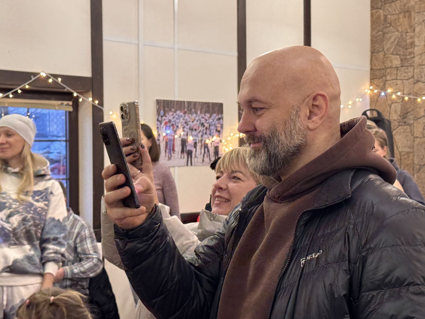 Одинцовский парк, зима в подмосковье, открытие сезона, Вертикалка, дед мороз и снегурочка,