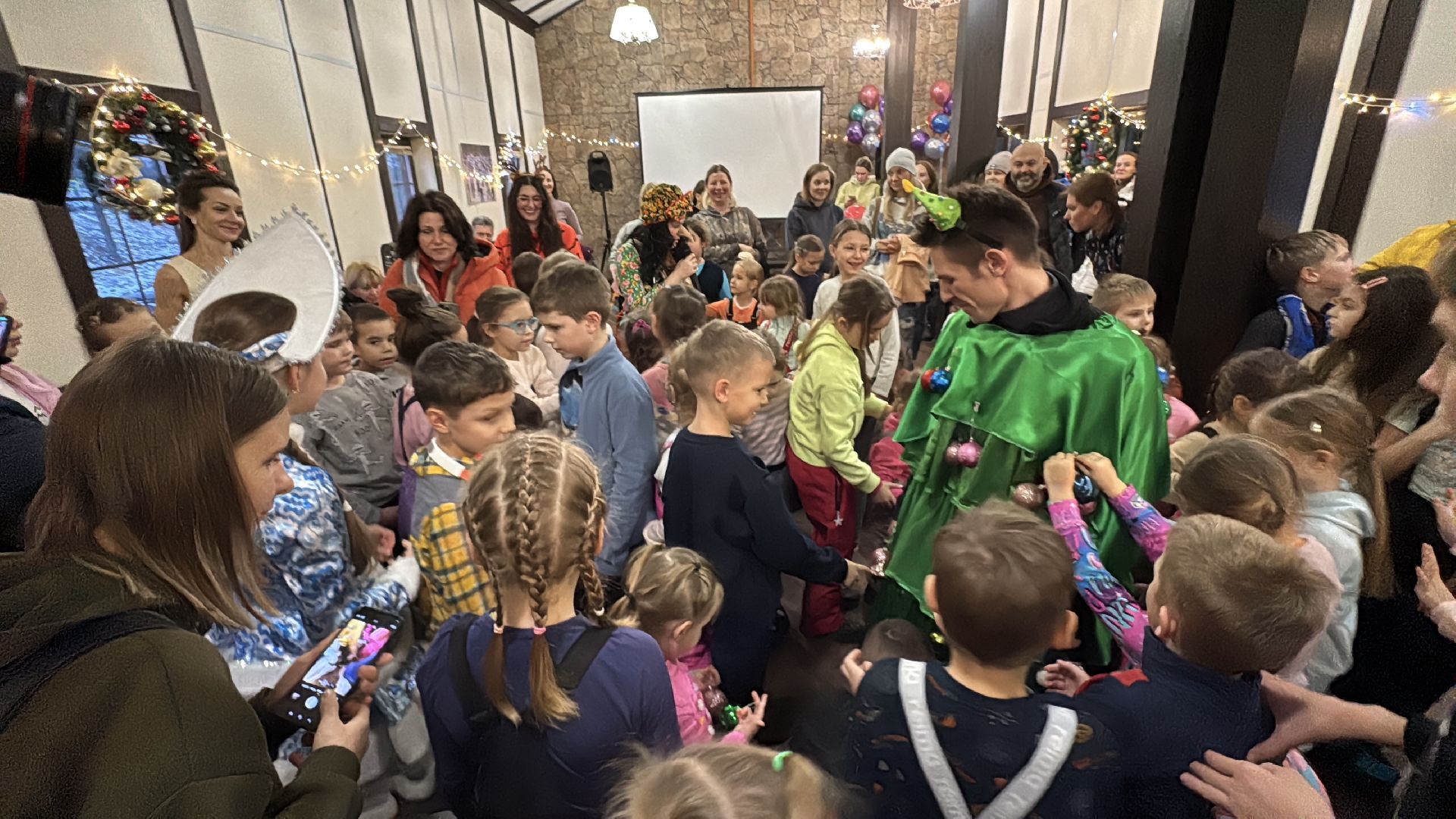 Одинцовский парк, зима в подмосковье, открытие сезона, Вертикалка, дед мороз и снегурочка,