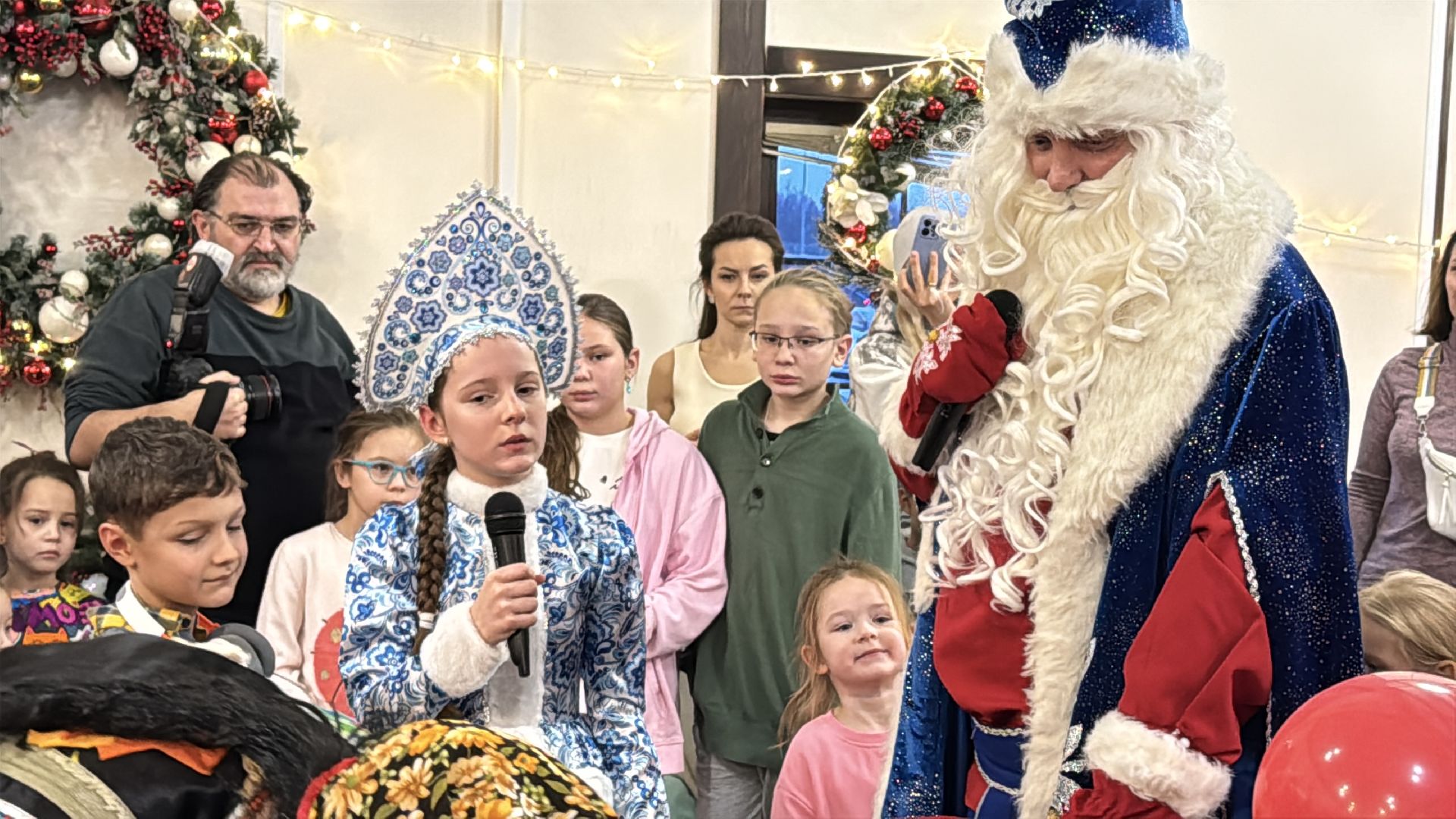 Одинцовский парк, зима в подмосковье, открытие сезона, Вертикалка, дед мороз и снегурочка,