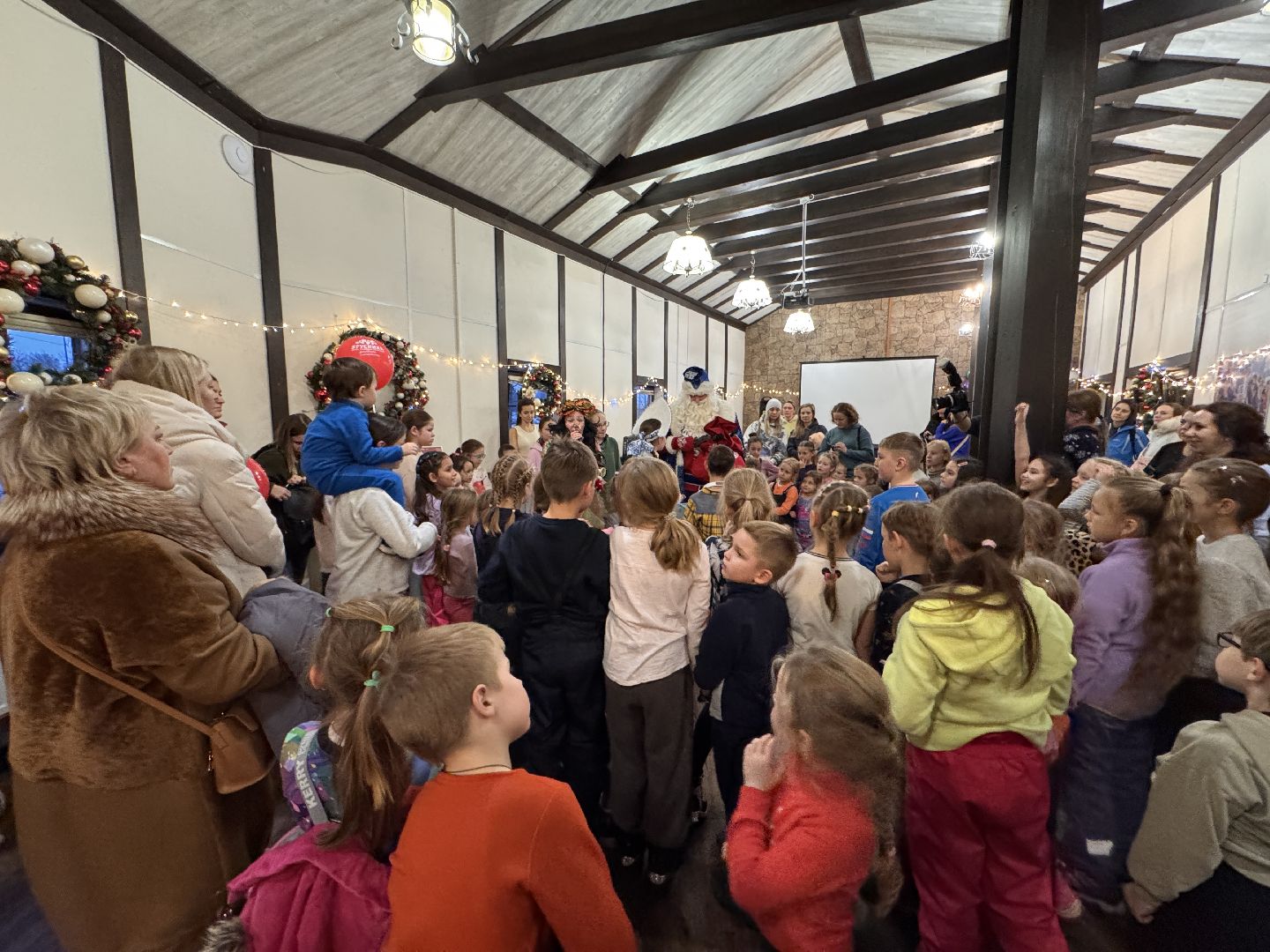 Одинцовский парк, зима в подмосковье, открытие сезона, Вертикалка, дед мороз и снегурочка,