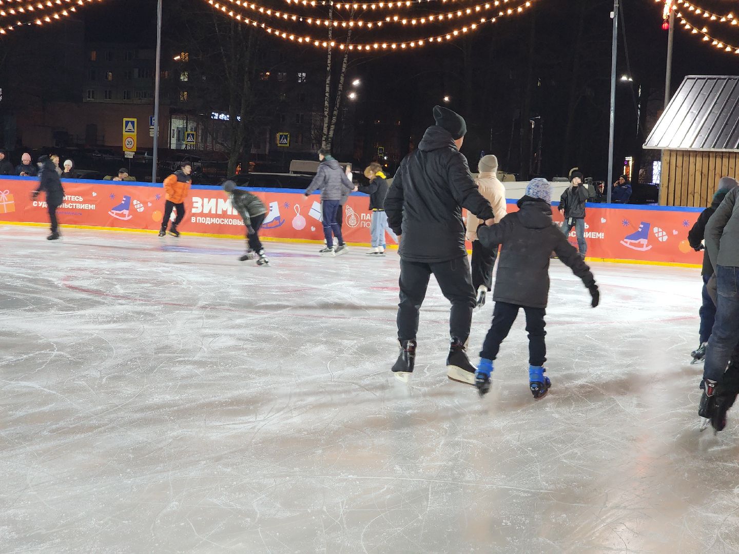 зима в подмосковье, Московская область, Егорьевск, Подмосковье, Каток, каток в парке,
