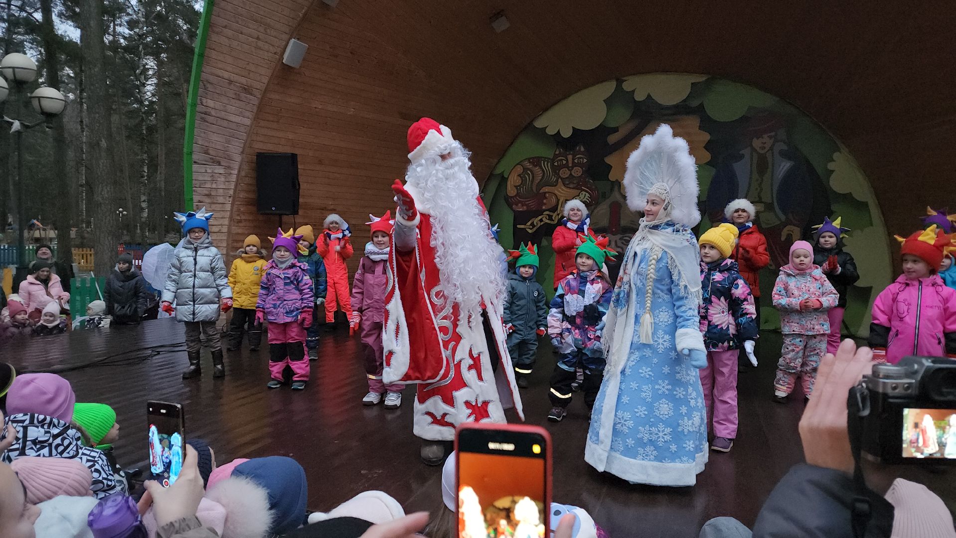 красногорск, зима в подмосковье, детский городок сказочный, световое шоу, дед мороз, елочка зажгись,