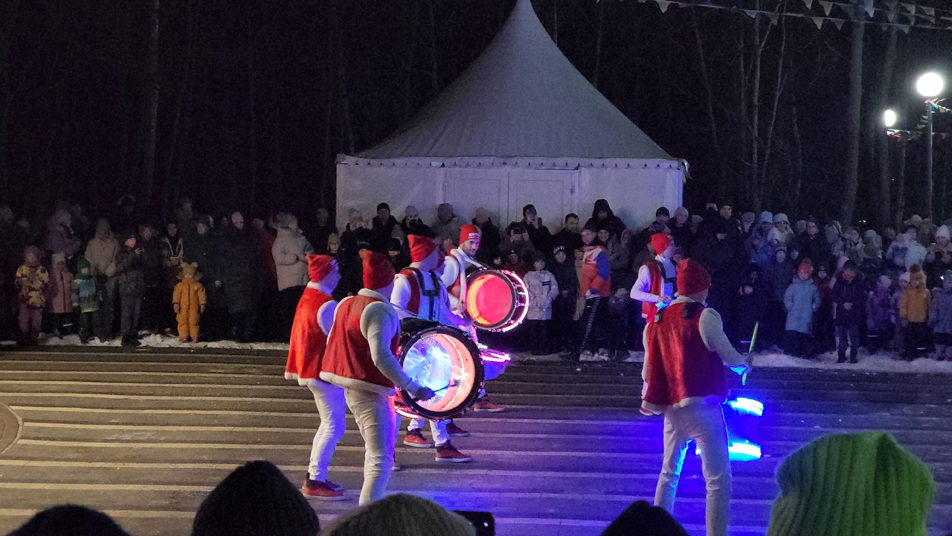 кашира, шоу барабанщиков, открытие зимнего сезона, парк, зима в подмосковье, вертикалки,