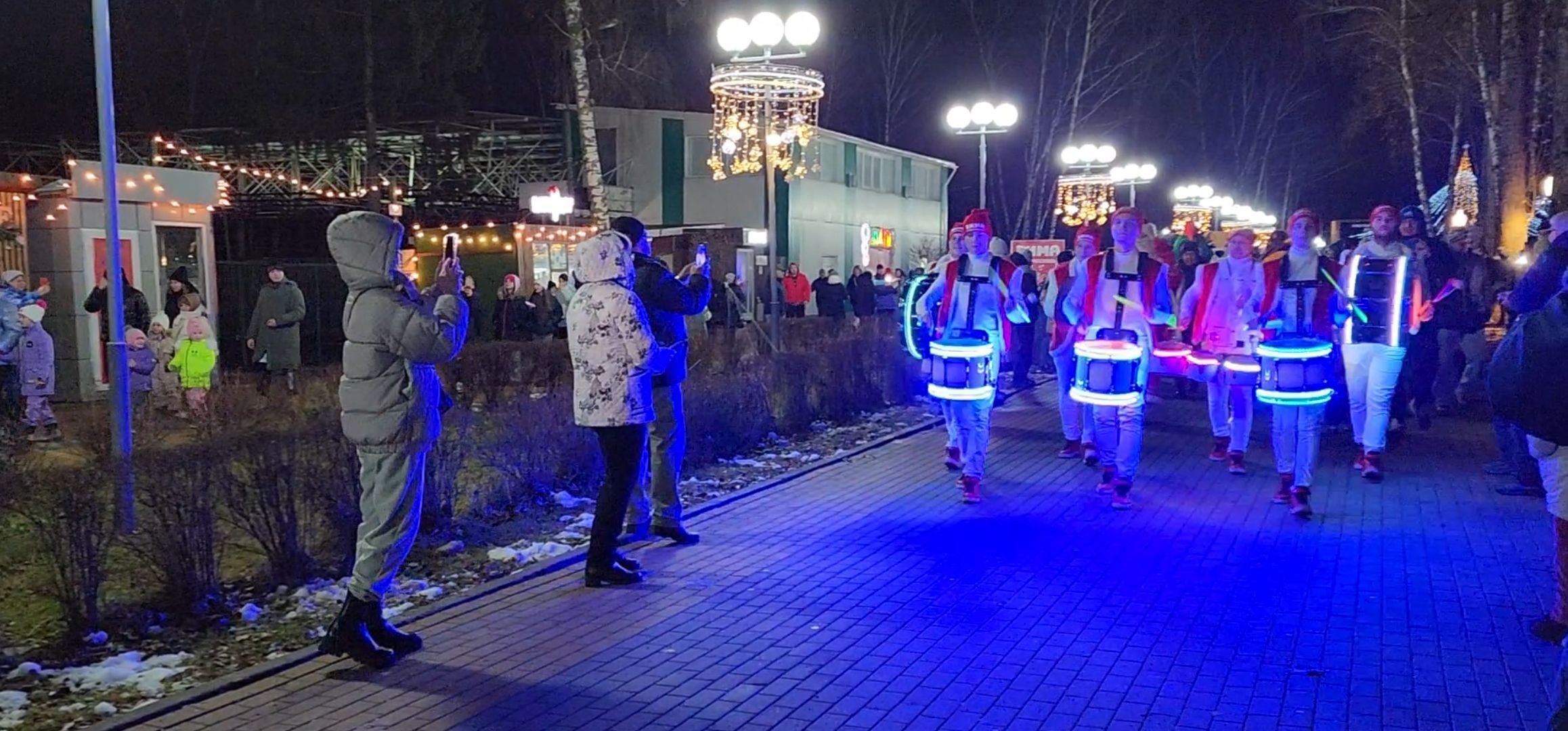 кашира, шоу барабанщиков, открытие зимнего сезона, парк, зима в подмосковье, вертикалки,