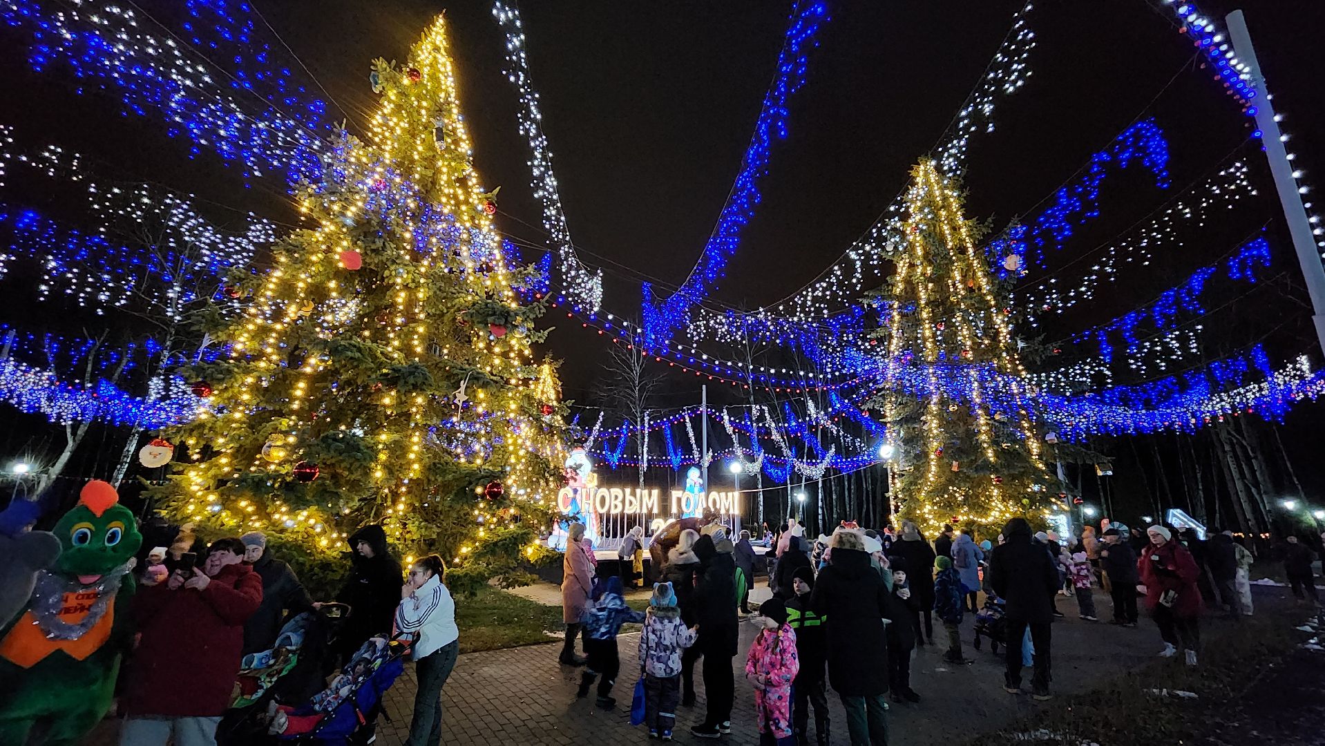 кашира, парк, открытие зимнего сезона, новогодняя елка, вертикалки,зима в подмосковье,