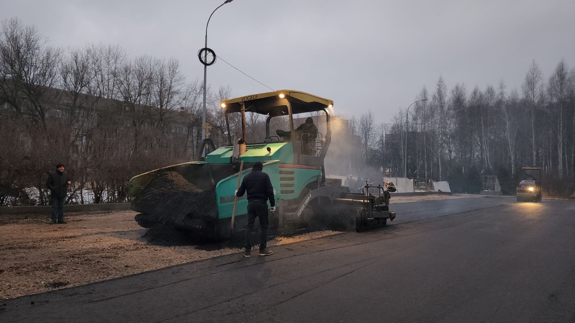 Укладка асфальта, Мемориал, Асфальтирование, Лобня, вертикалки,