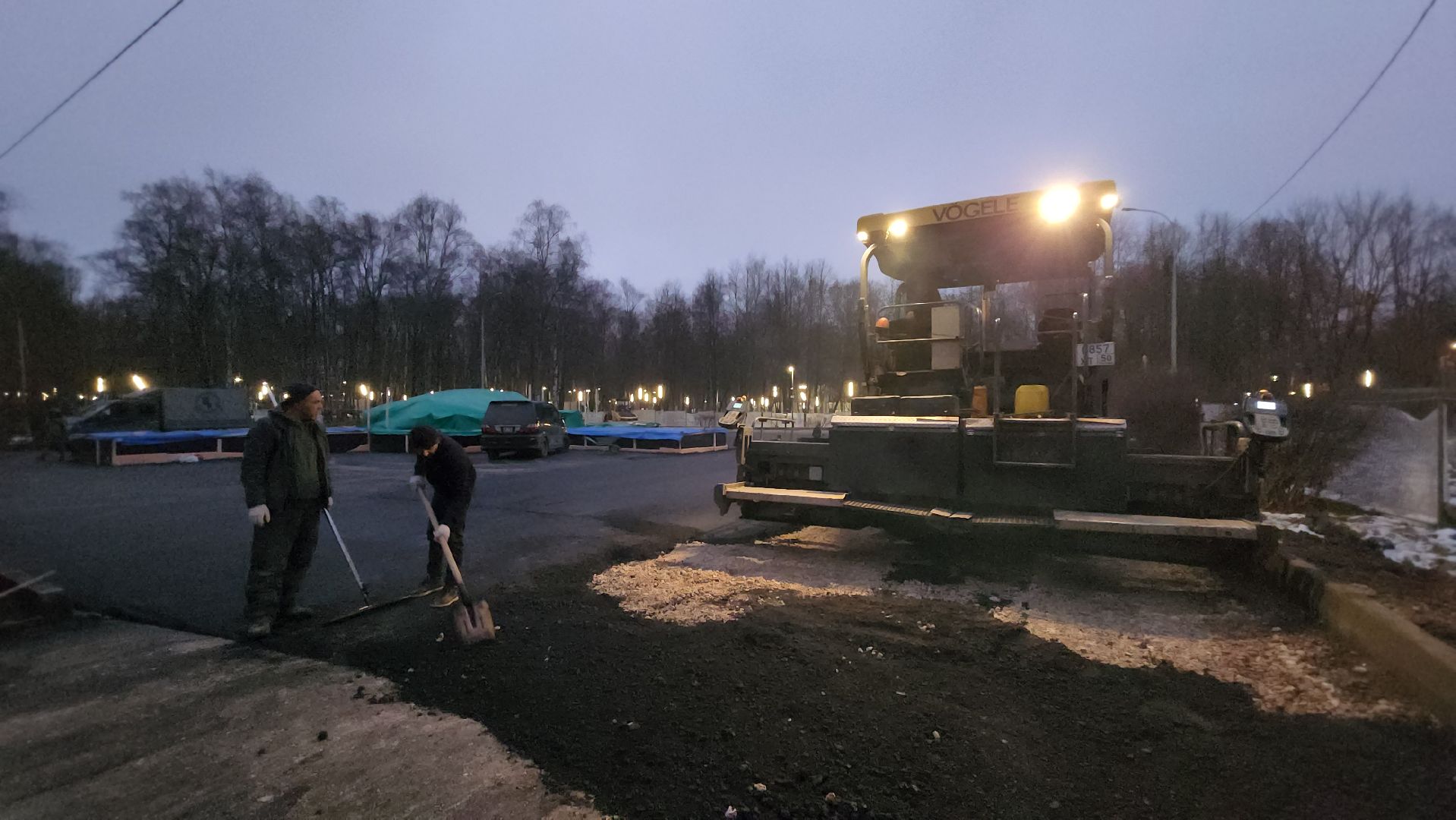 Укладка асфальта, Мемориал, Асфальтирование, Лобня, вертикалки,