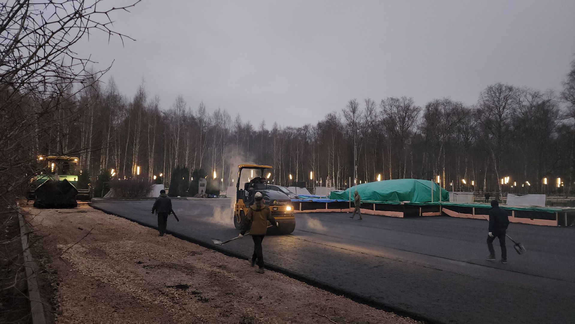 Укладка асфальта, Мемориал, Асфальтирование, Лобня, вертикалки,