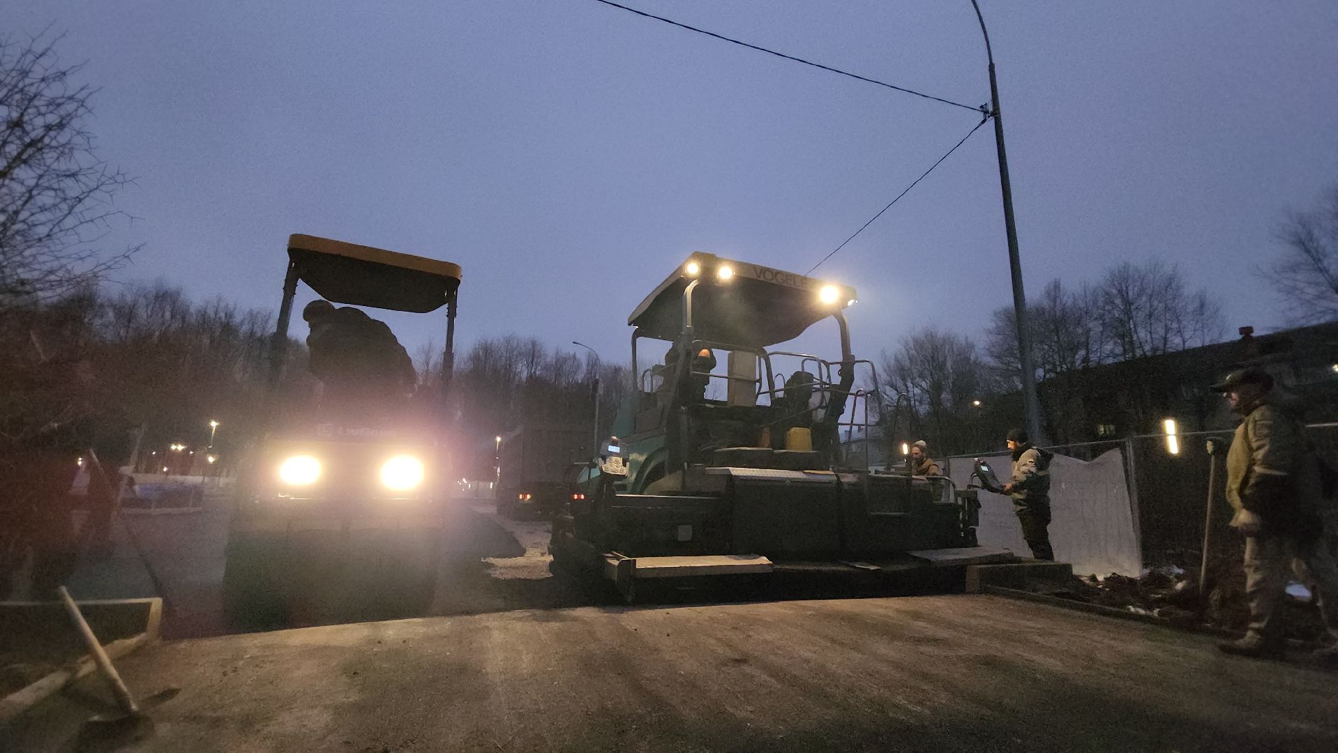 Укладка асфальта, Мемориал, Асфальтирование, Лобня, вертикалки,