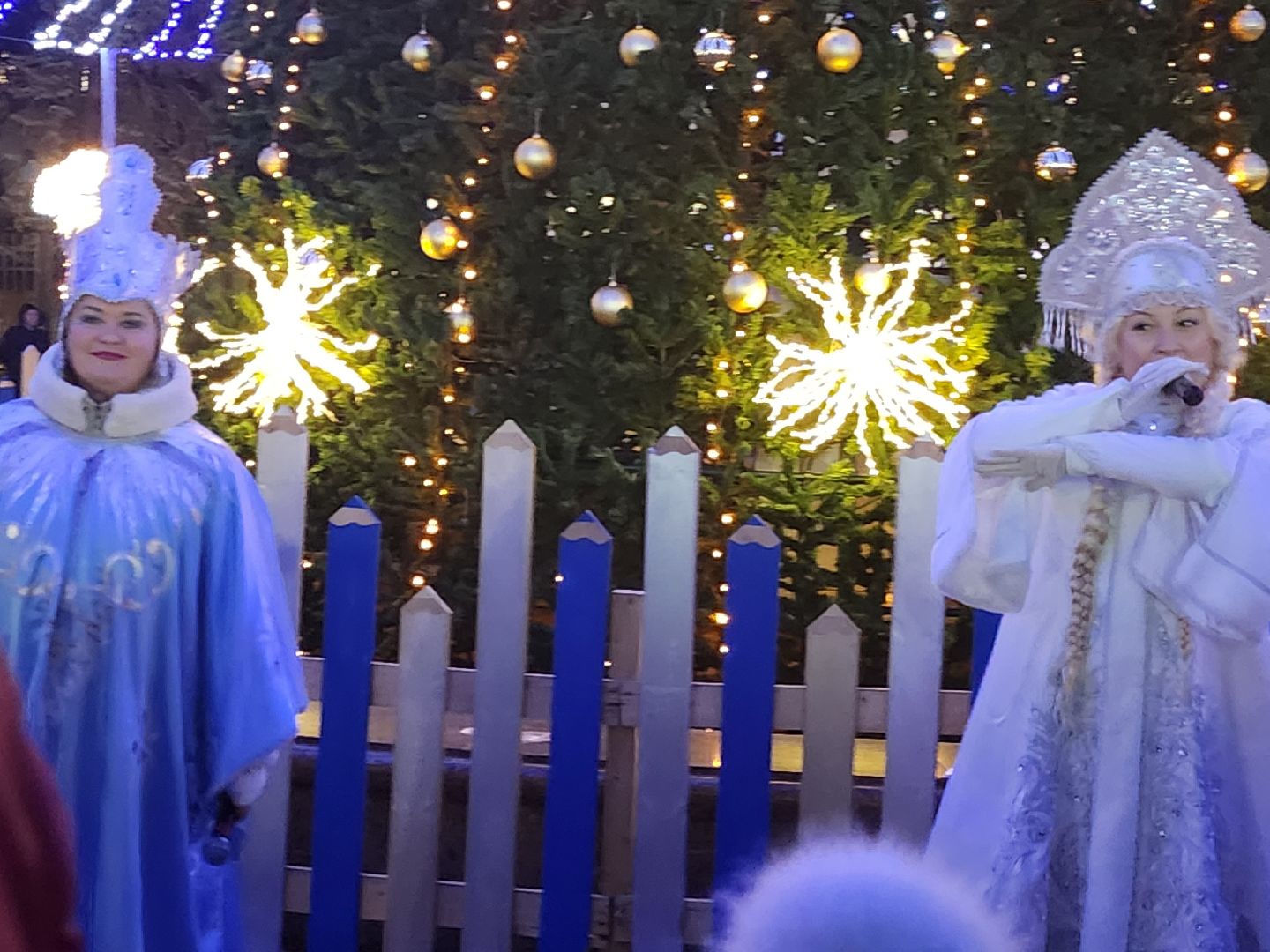 долгопрудный, Елки, церемония зажжения елок, дед мороз и снегурочка, вертикалки,