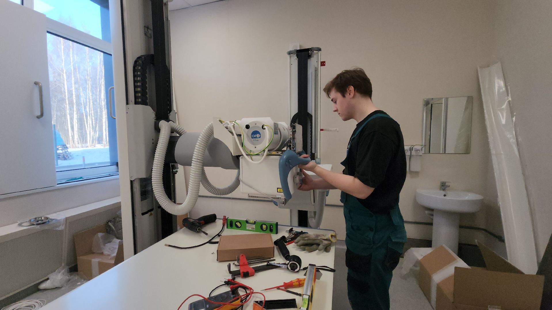 новая поликлиника, Лобня, Строительство, вертикалки,