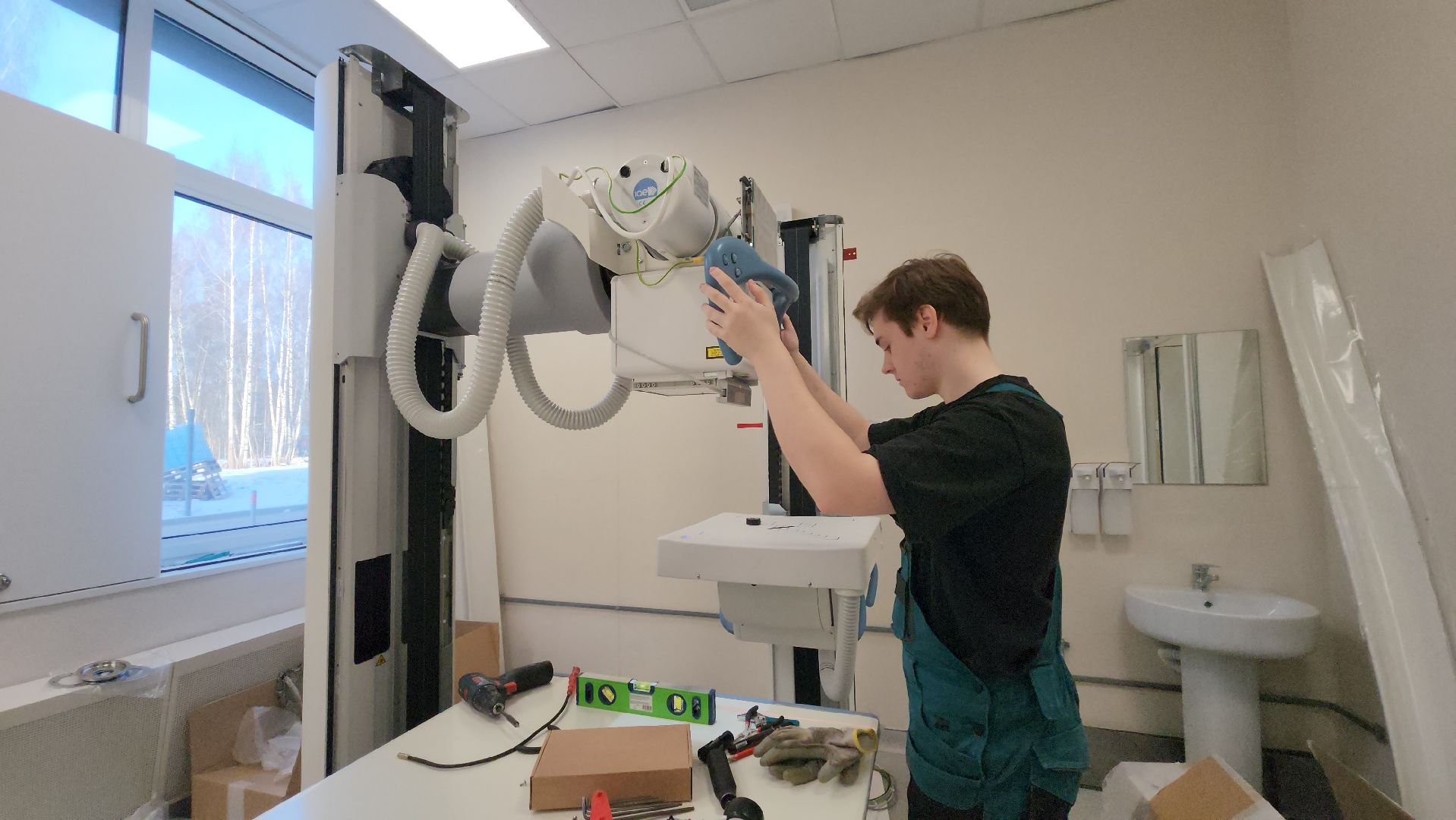 новая поликлиника, Лобня, Строительство, вертикалки,