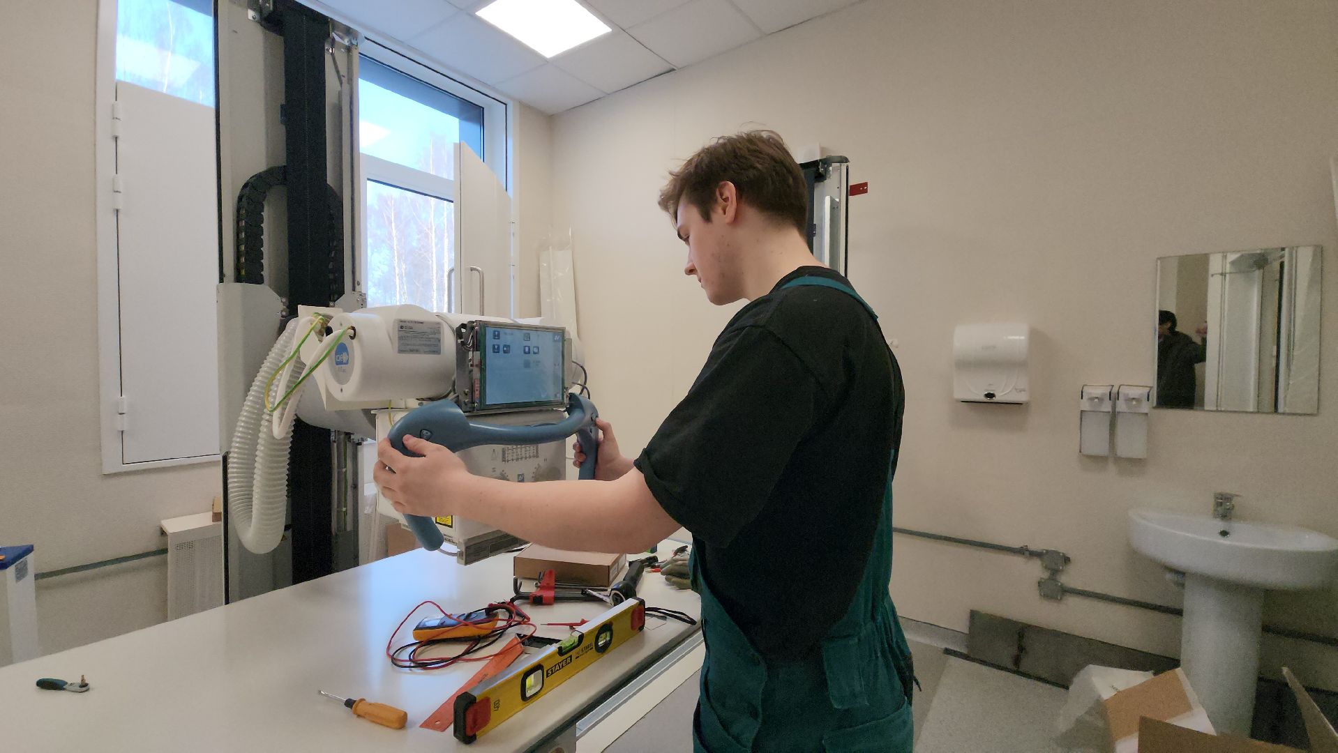 новая поликлиника, Лобня, Строительство, вертикалки,