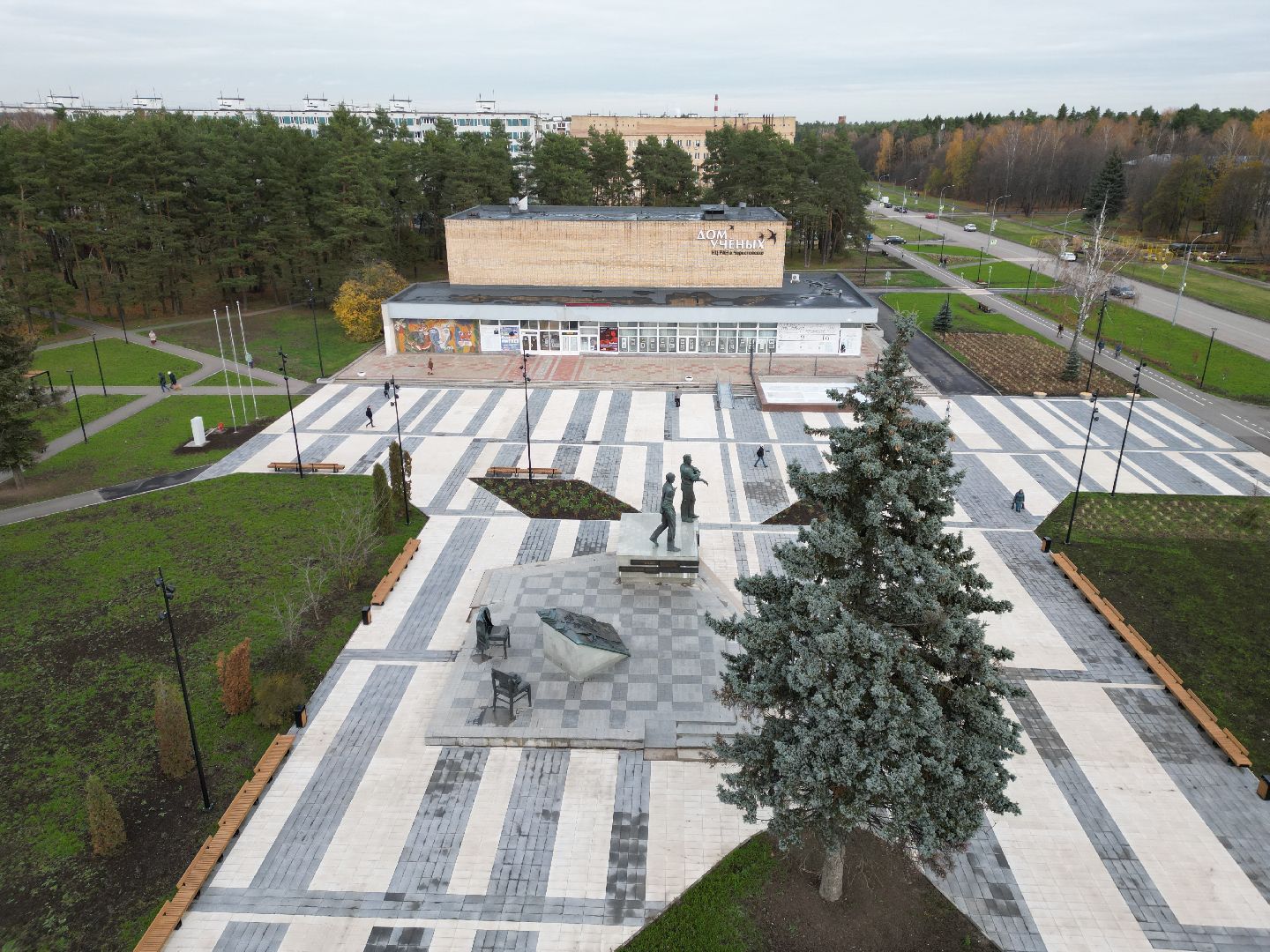 видео с коптера, черноголовка, благоустройство,