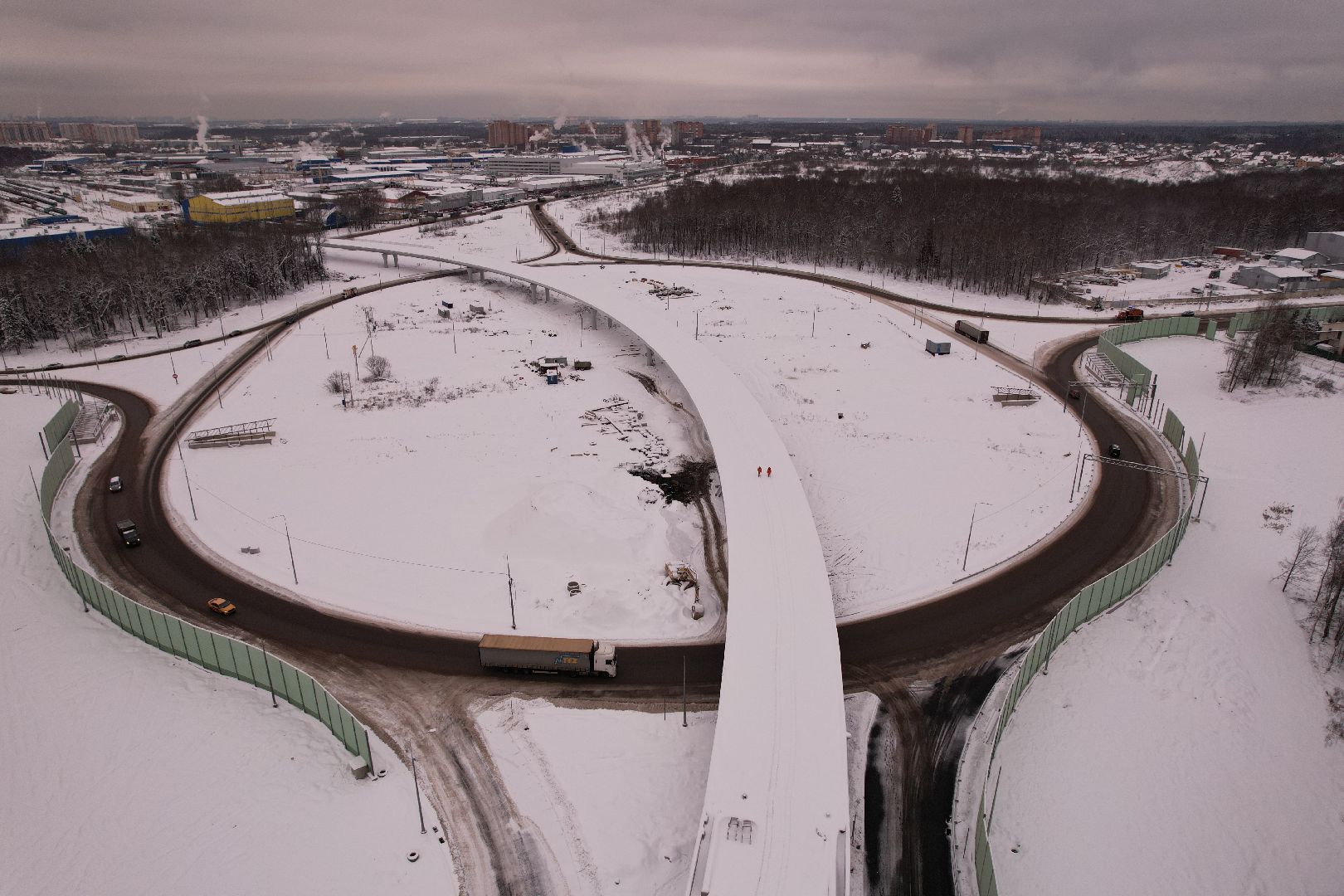 видео с коптера, дороги, лобня,