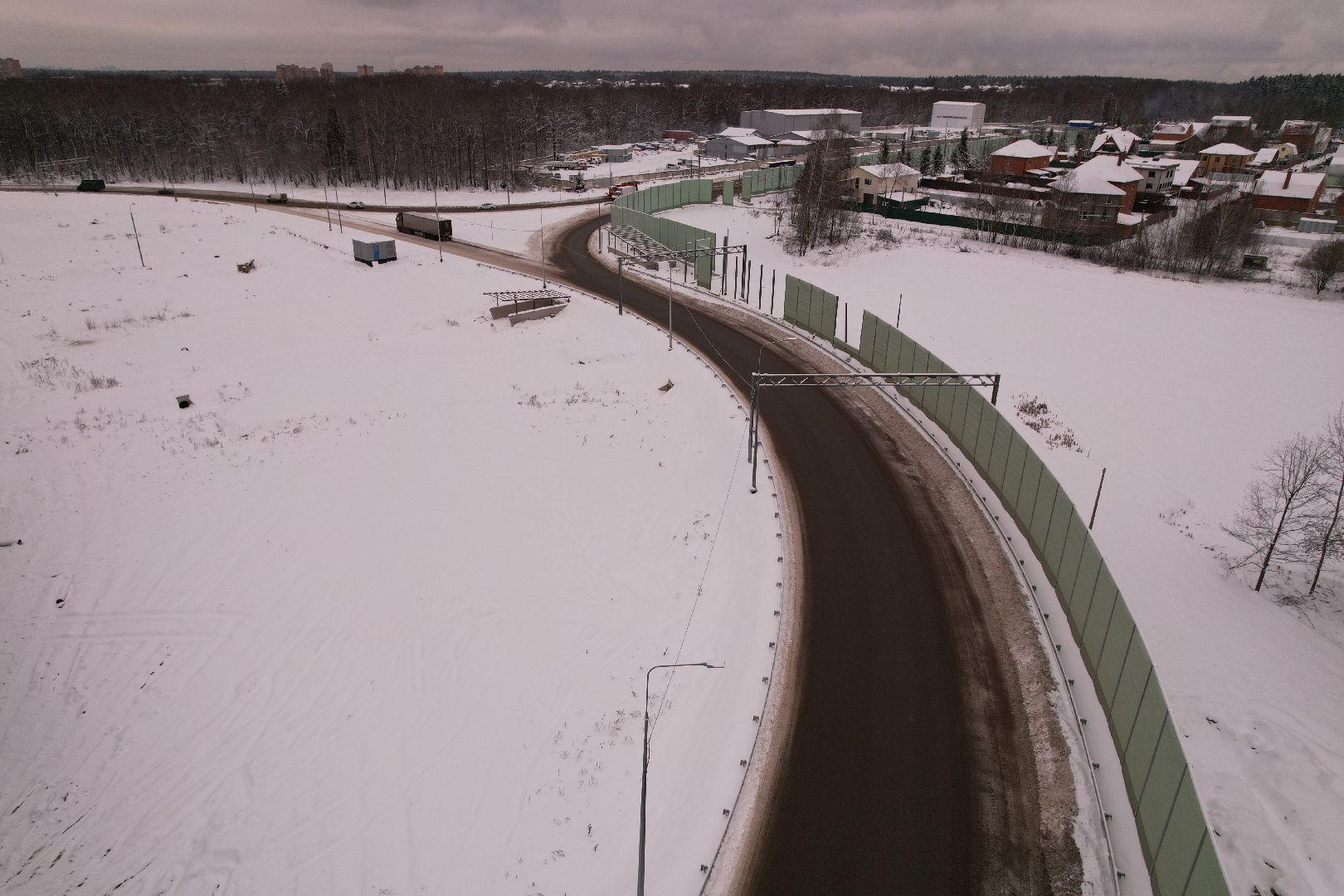 видео с коптера, дороги, лобня,