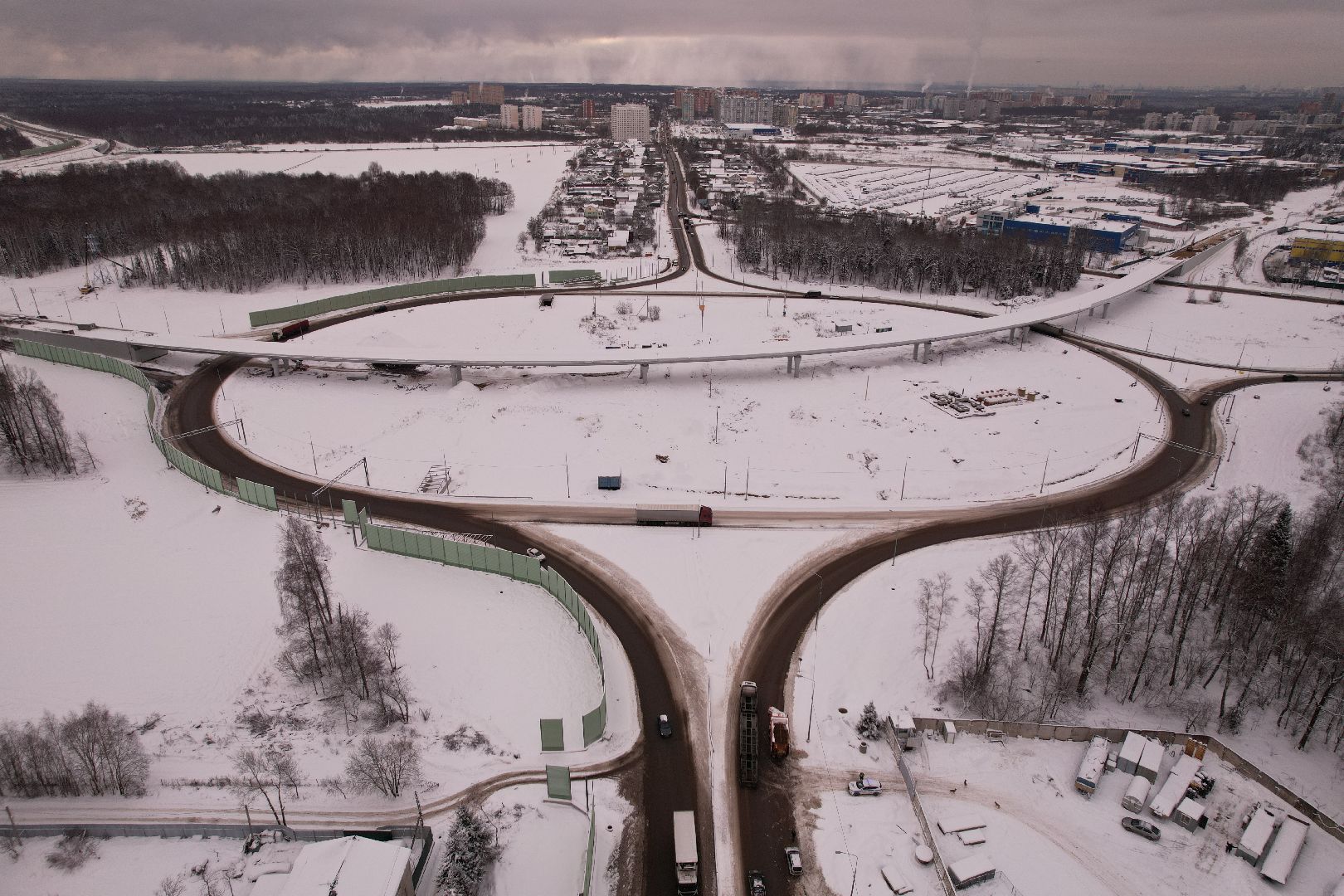 видео с коптера, дороги, лобня,