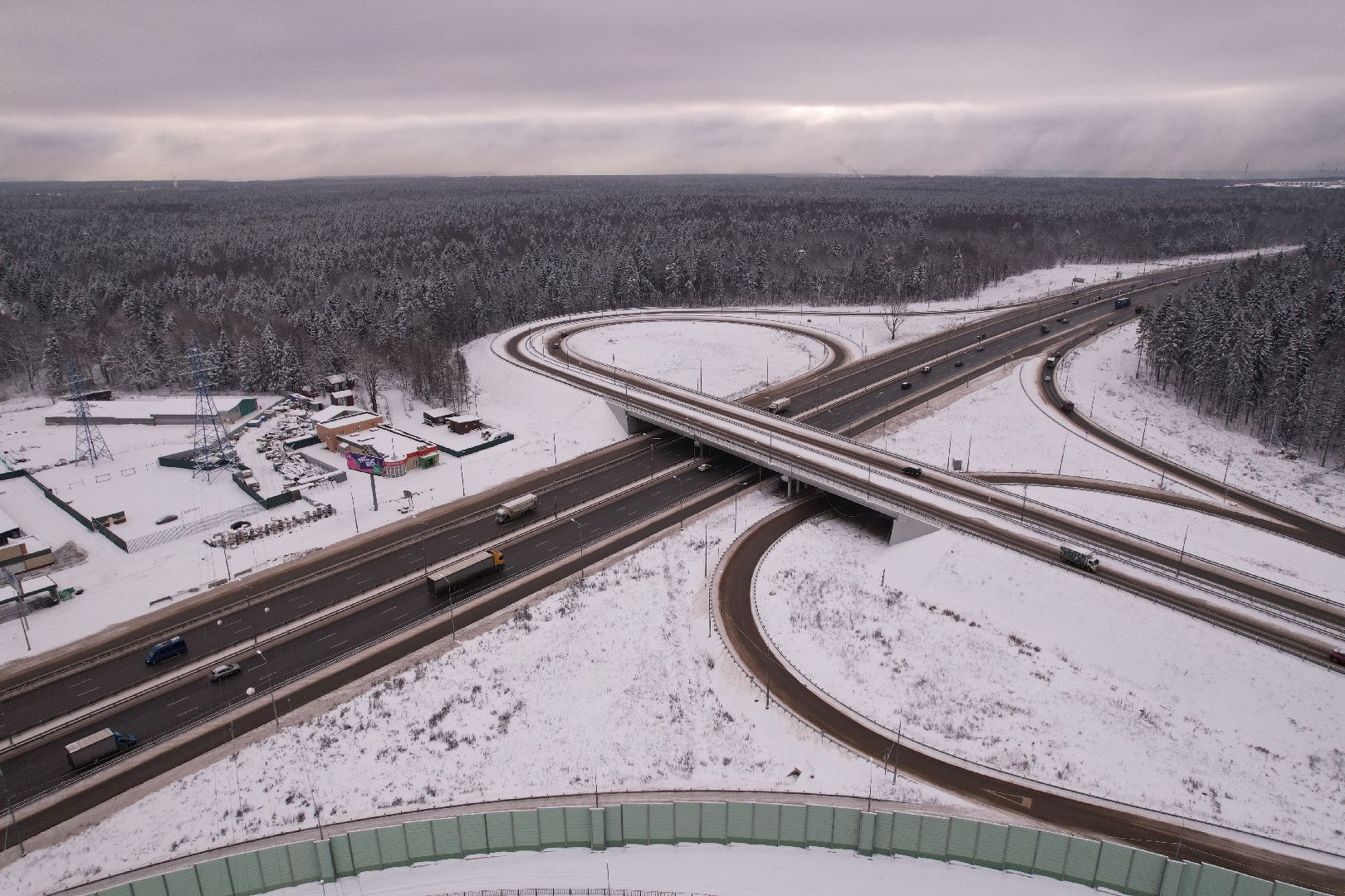 видео с коптера, дороги, лобня,
