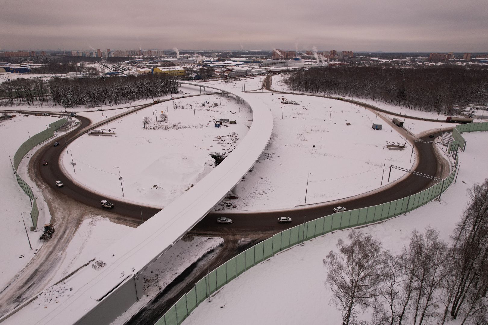 видео с коптера, дороги, лобня,