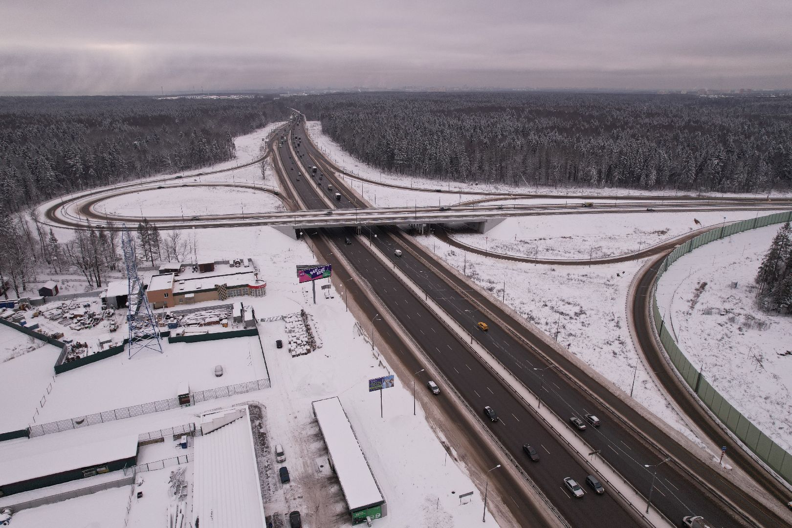 видео с коптера, дороги, лобня,