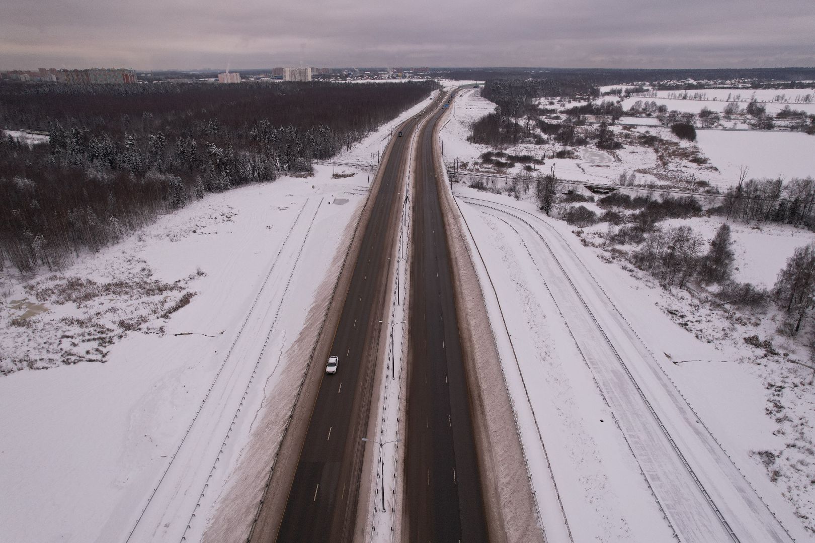 видео с коптера, дороги, лобня,