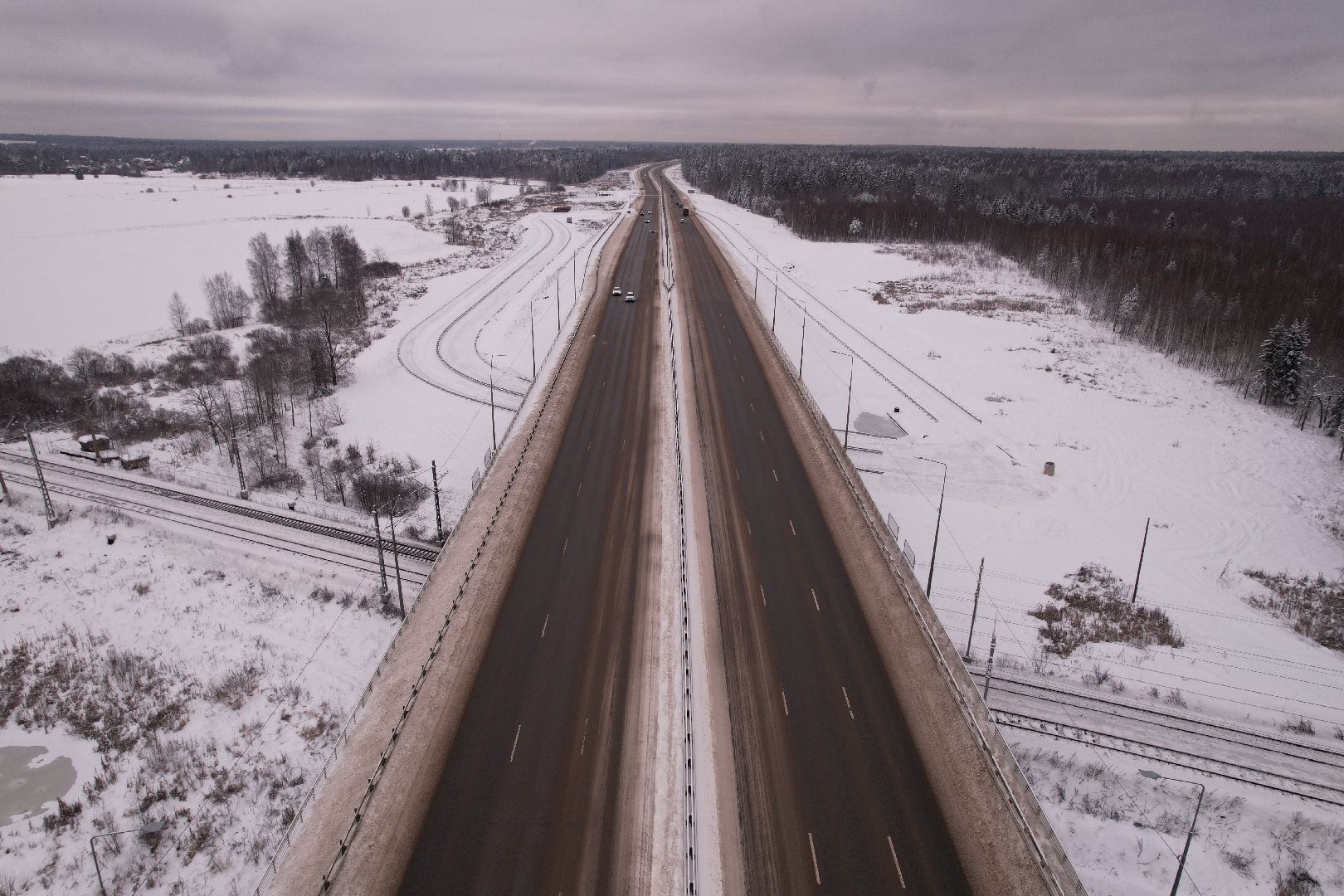видео с коптера, дороги, лобня,