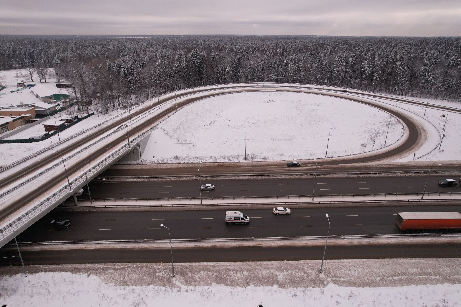 видео с коптера, дороги, лобня,