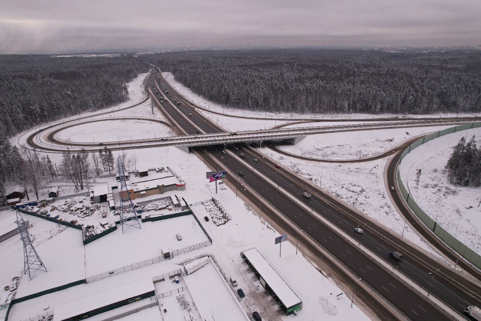 видео с коптера, дороги, лобня,