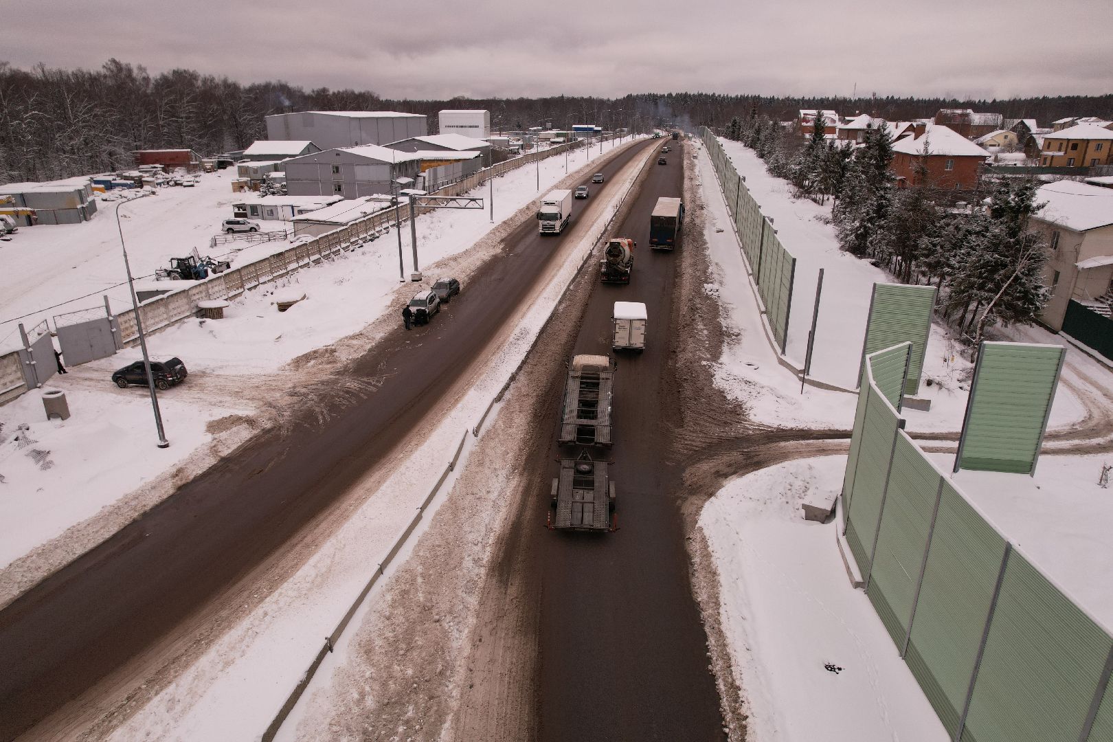 видео с коптера, дороги, лобня,