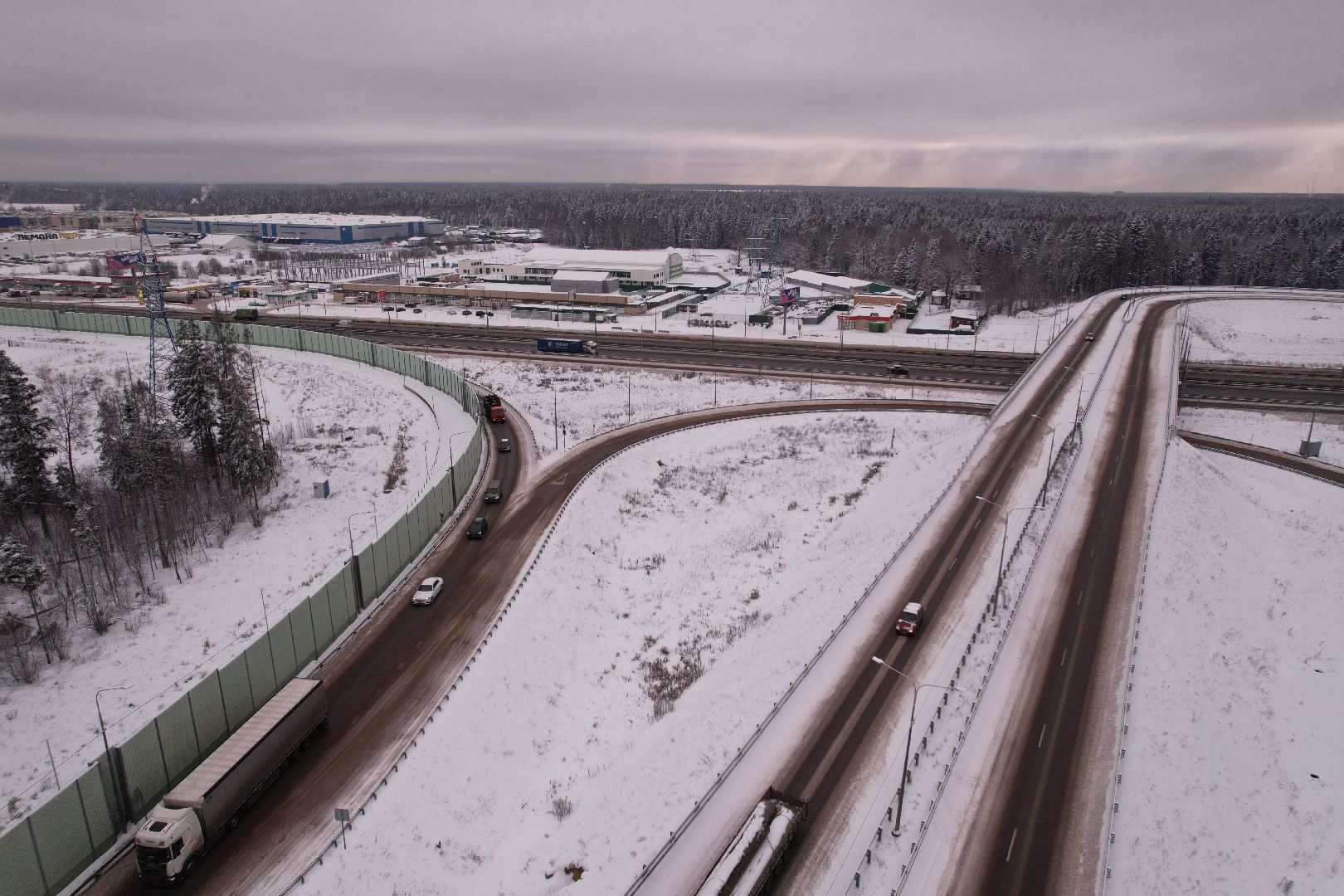 видео с коптера, дороги, лобня,