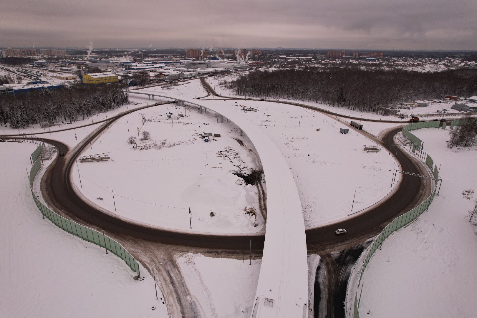 видео с коптера, дороги, лобня,