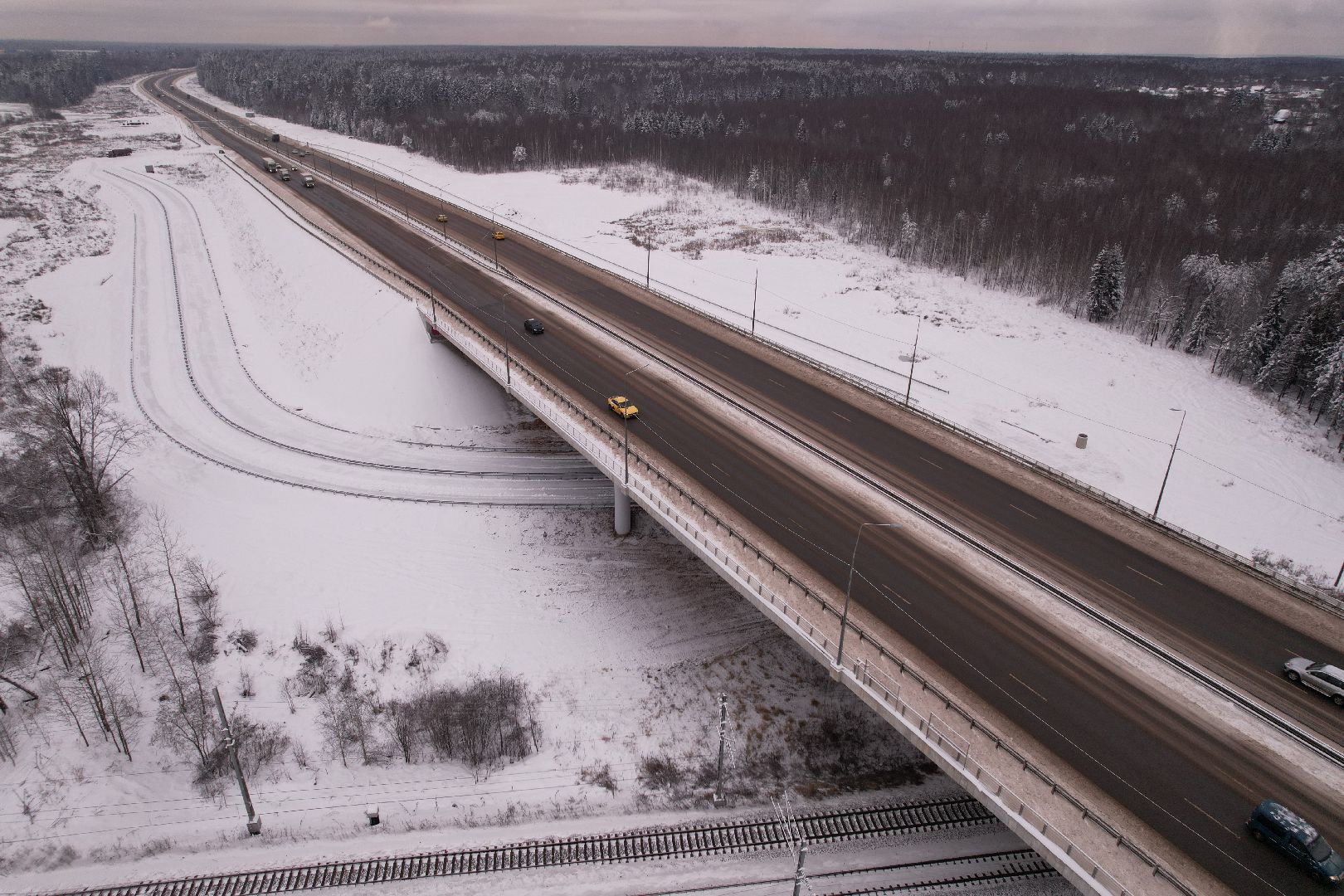 видео с коптера, дороги, лобня,