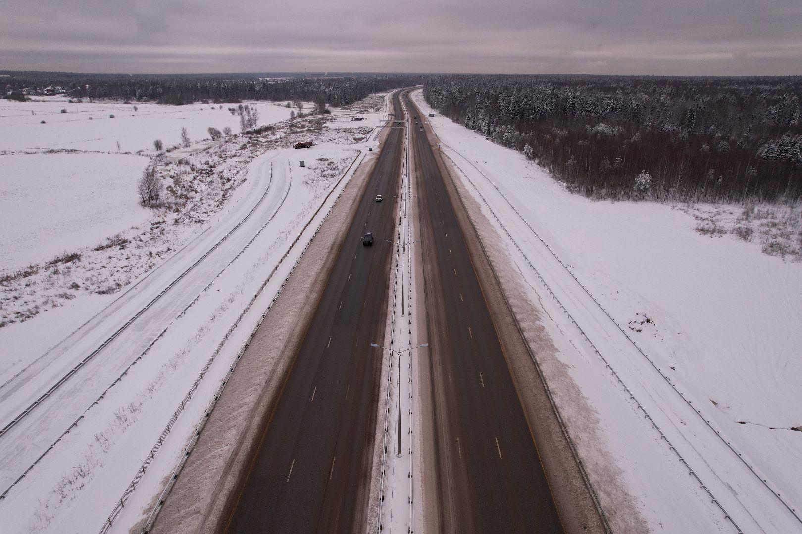 видео с коптера, дороги, лобня,