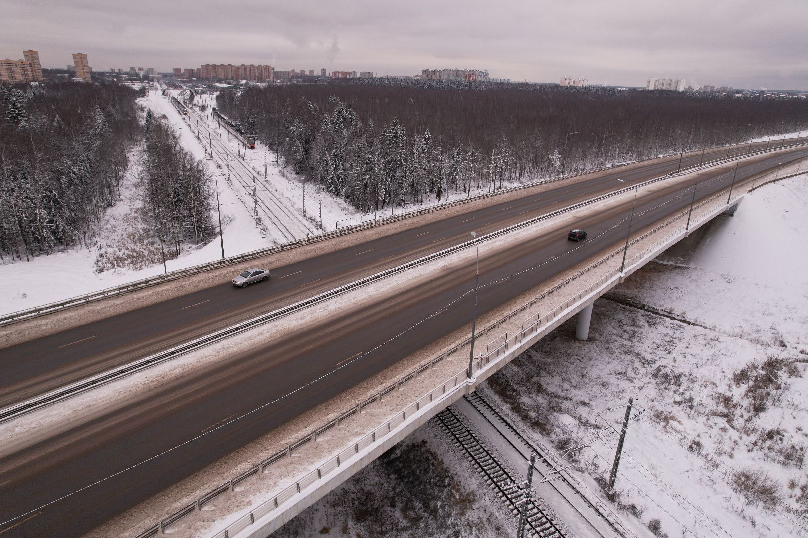 видео с коптера, дороги, лобня,
