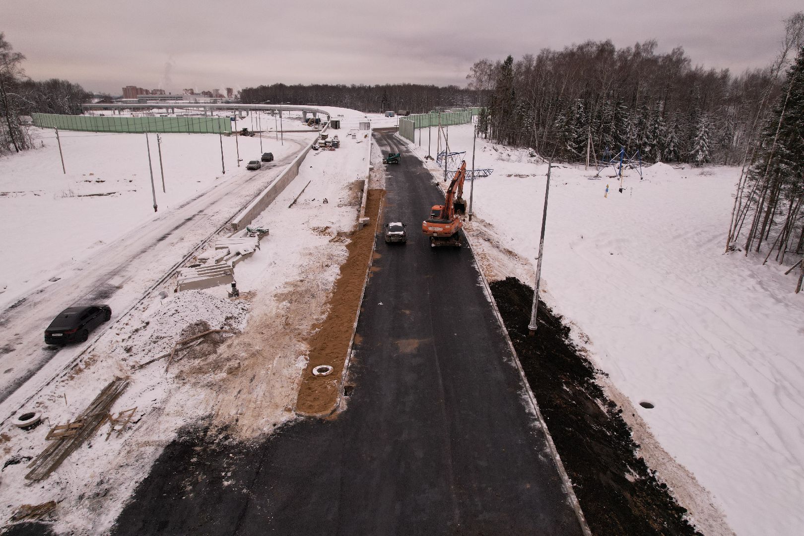 видео с коптера, дороги, лобня,