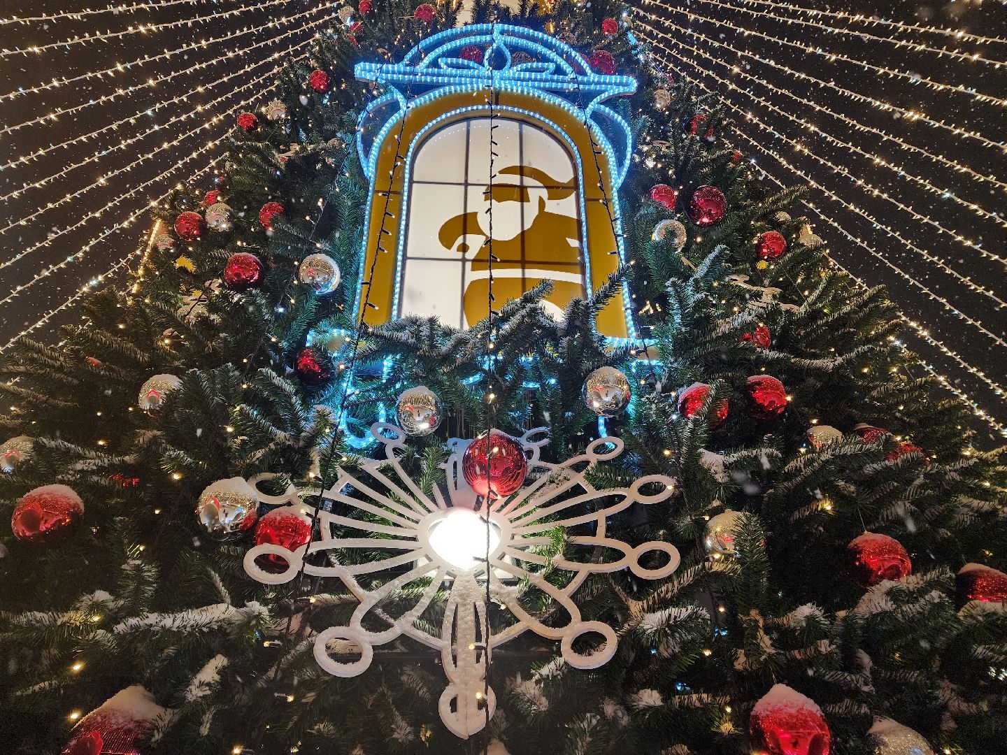 раменское, благоустройство, новогодняя елка на площади победы, вертикалка,