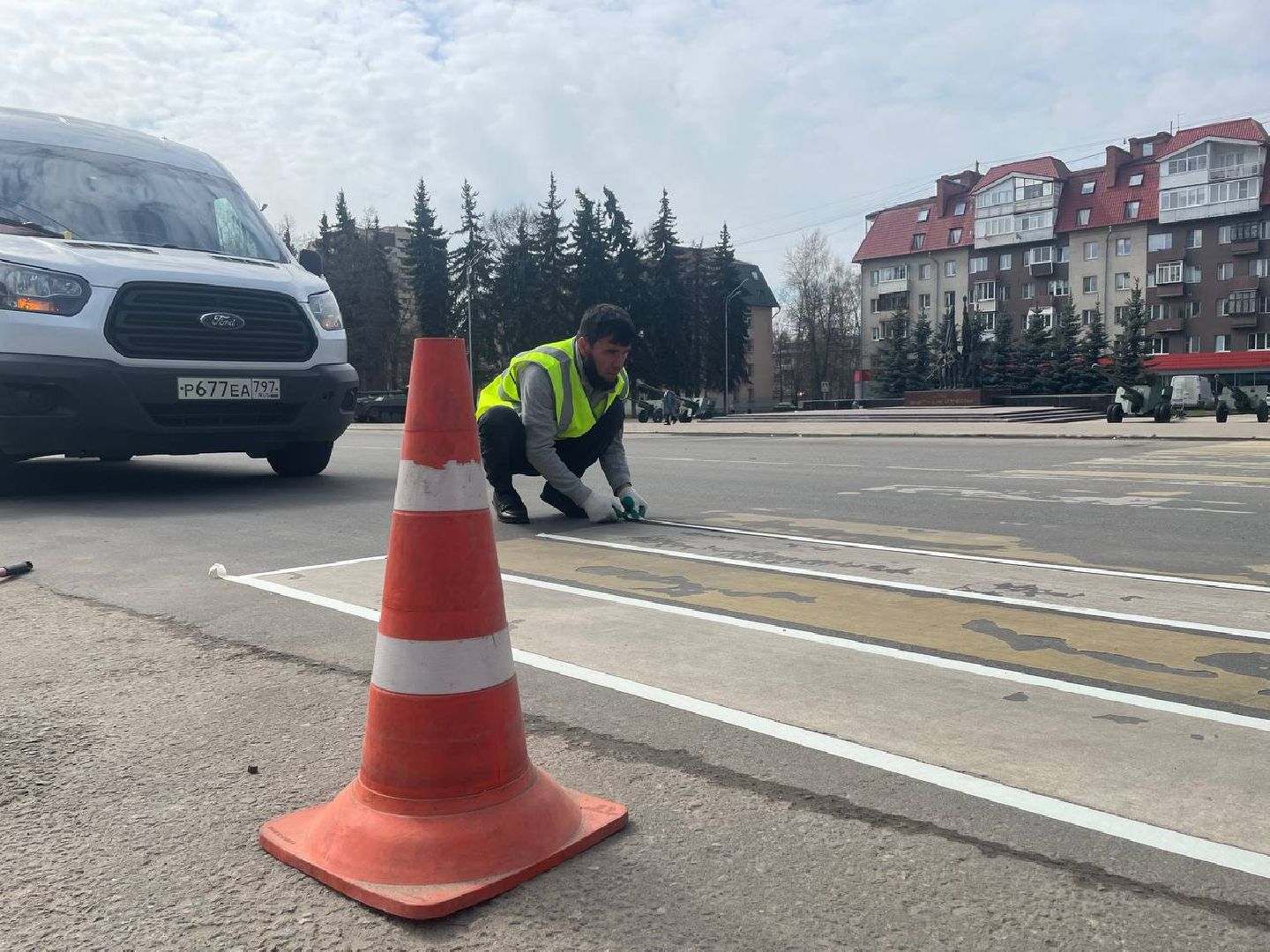 Лыткарино, пешеходные переходы, разметка