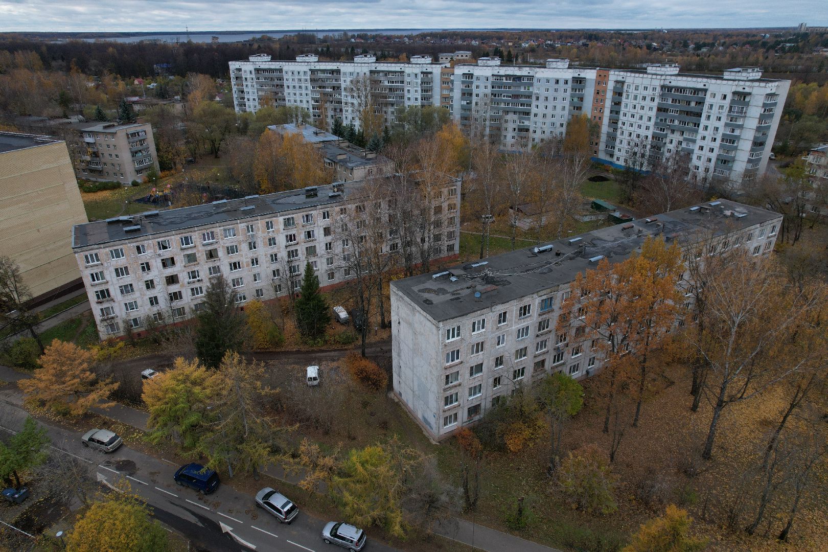 видео с коптера, дубна, расселение аварийного жилья,
