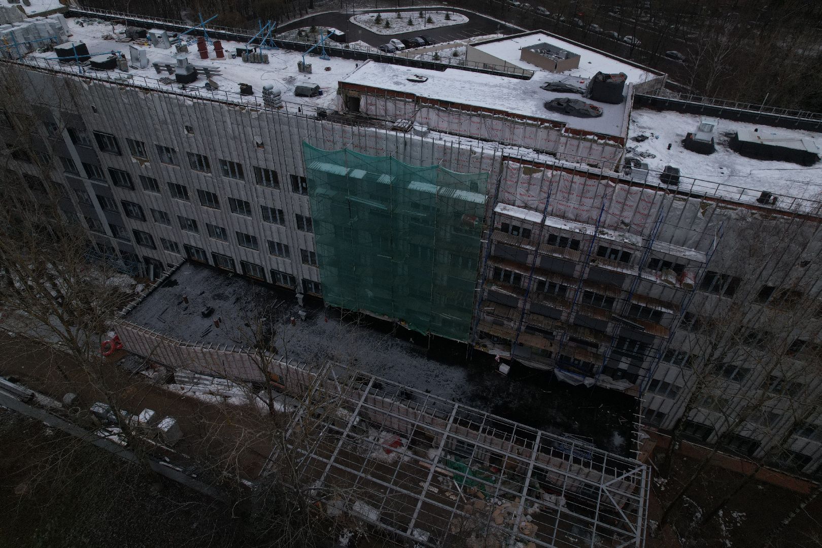 видео с коптера, одинцово, строительство, больница,