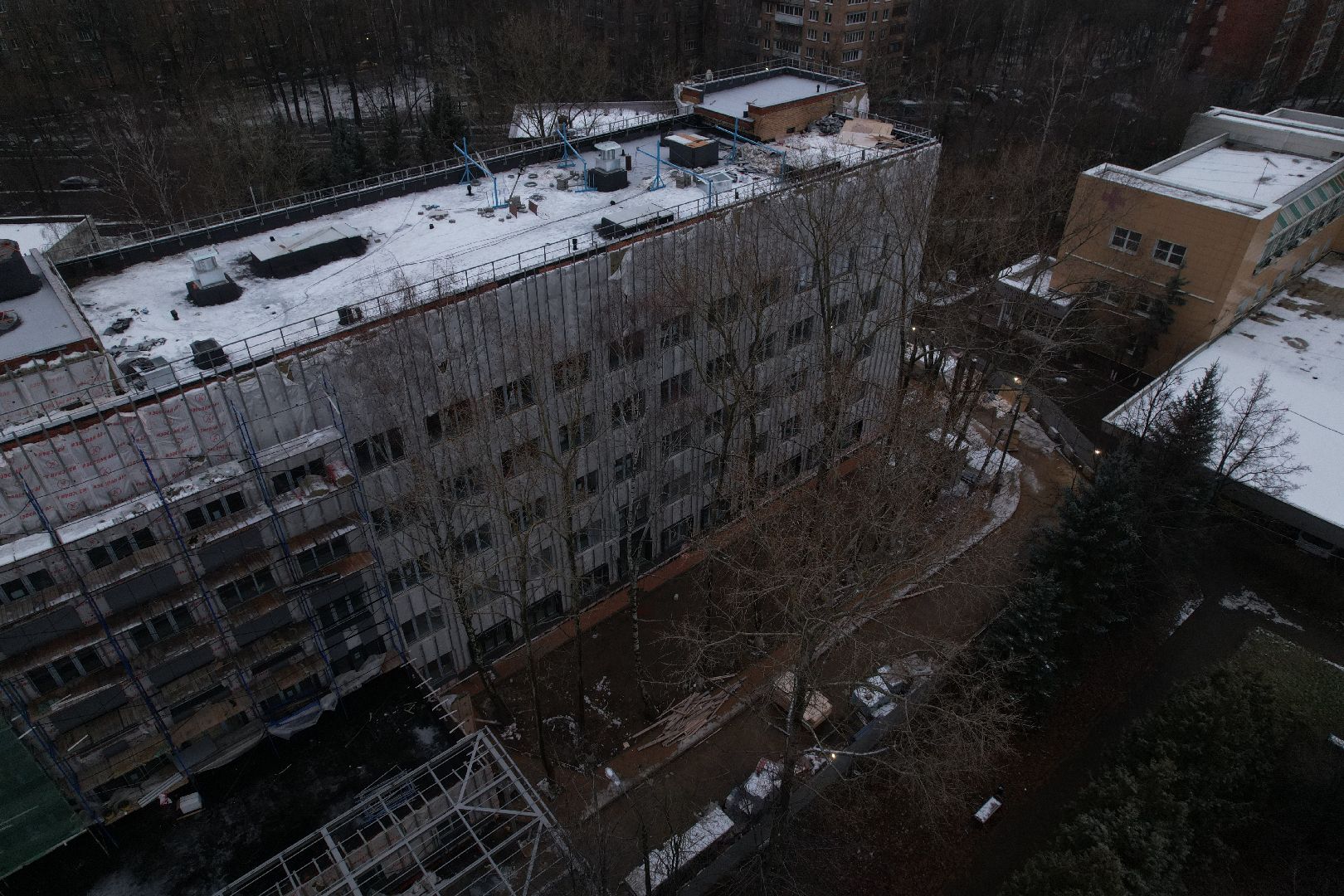 видео с коптера, одинцово, строительство, больница,