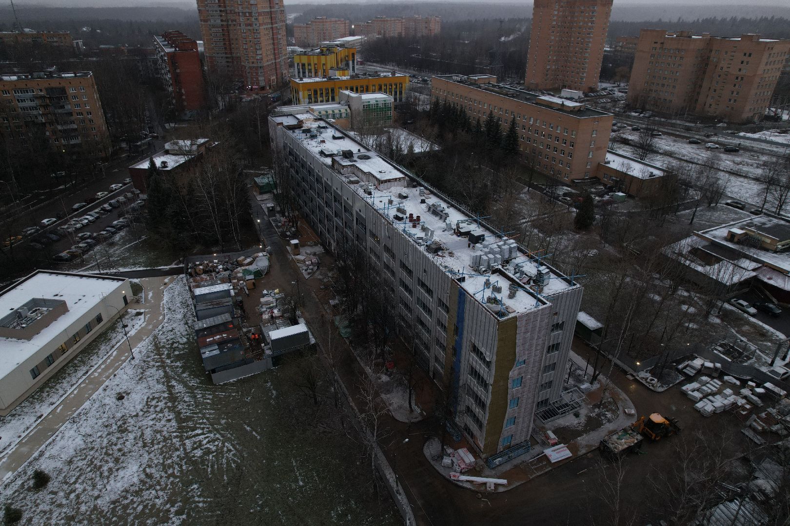 видео с коптера, одинцово, строительство, больница,