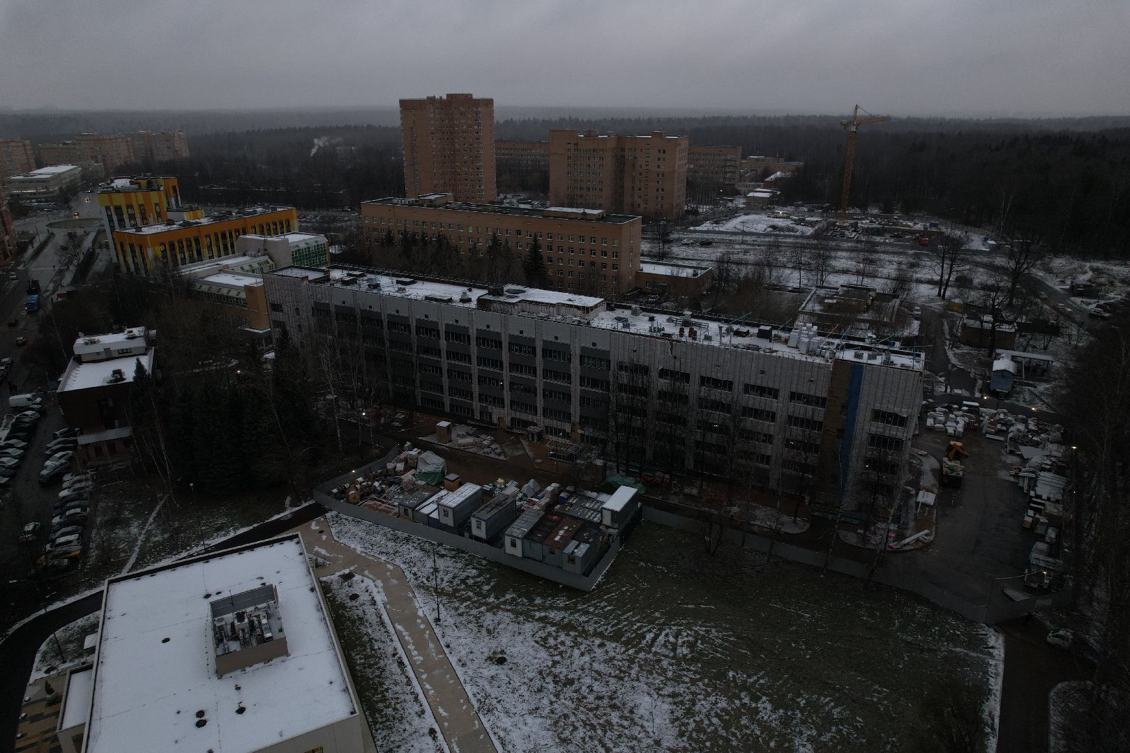 видео с коптера, одинцово, строительство, больница,